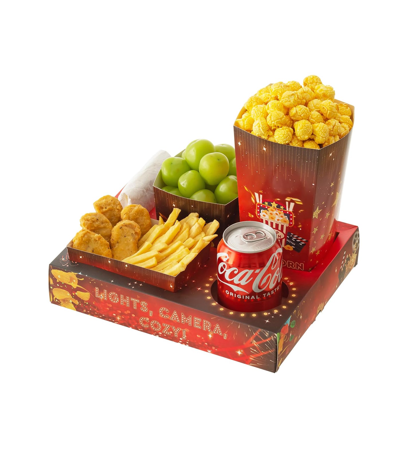 Baffect Movie Night Snack Trays 100pcs Include 20 Movie Night Trays, 20 Popcorn Boxes, 20 Salad Bowls, 20 Nacho Bowls, 20 Movie Party Invitations, Outdoor Movie Night Supplies For Nacho Bar