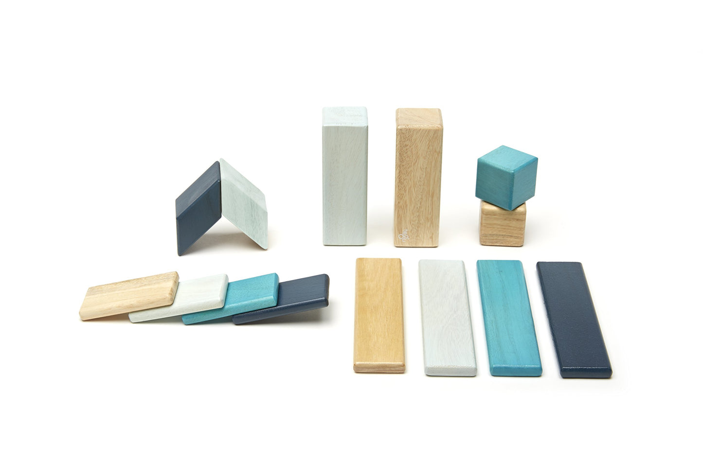 14 Piece Tegu Magnetic Wooden Block Set, Blues