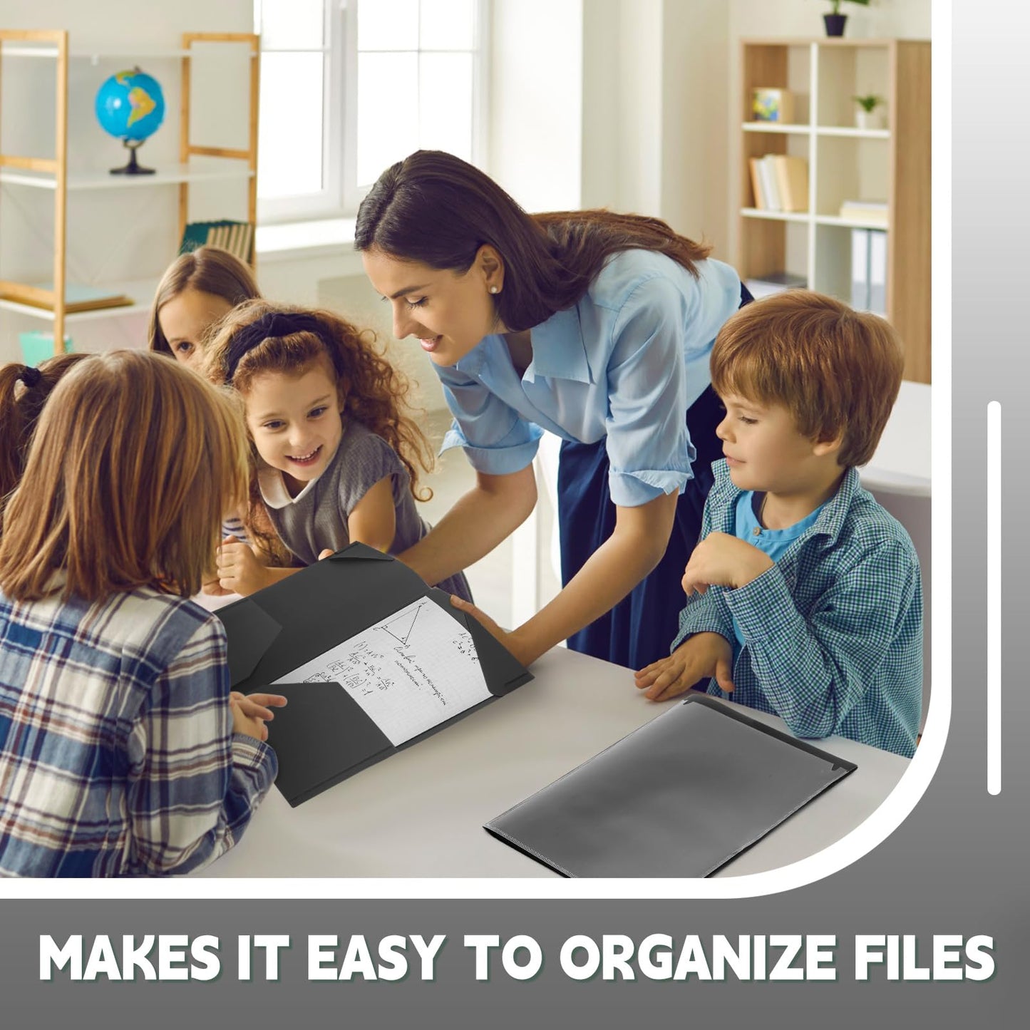 Henoyso 36 Pack Black Plastic Folders with Clear Front Pockets Heavy Duty File Folders with 2 Pockets and Card Slot for Student Communication School Office Presentation Report