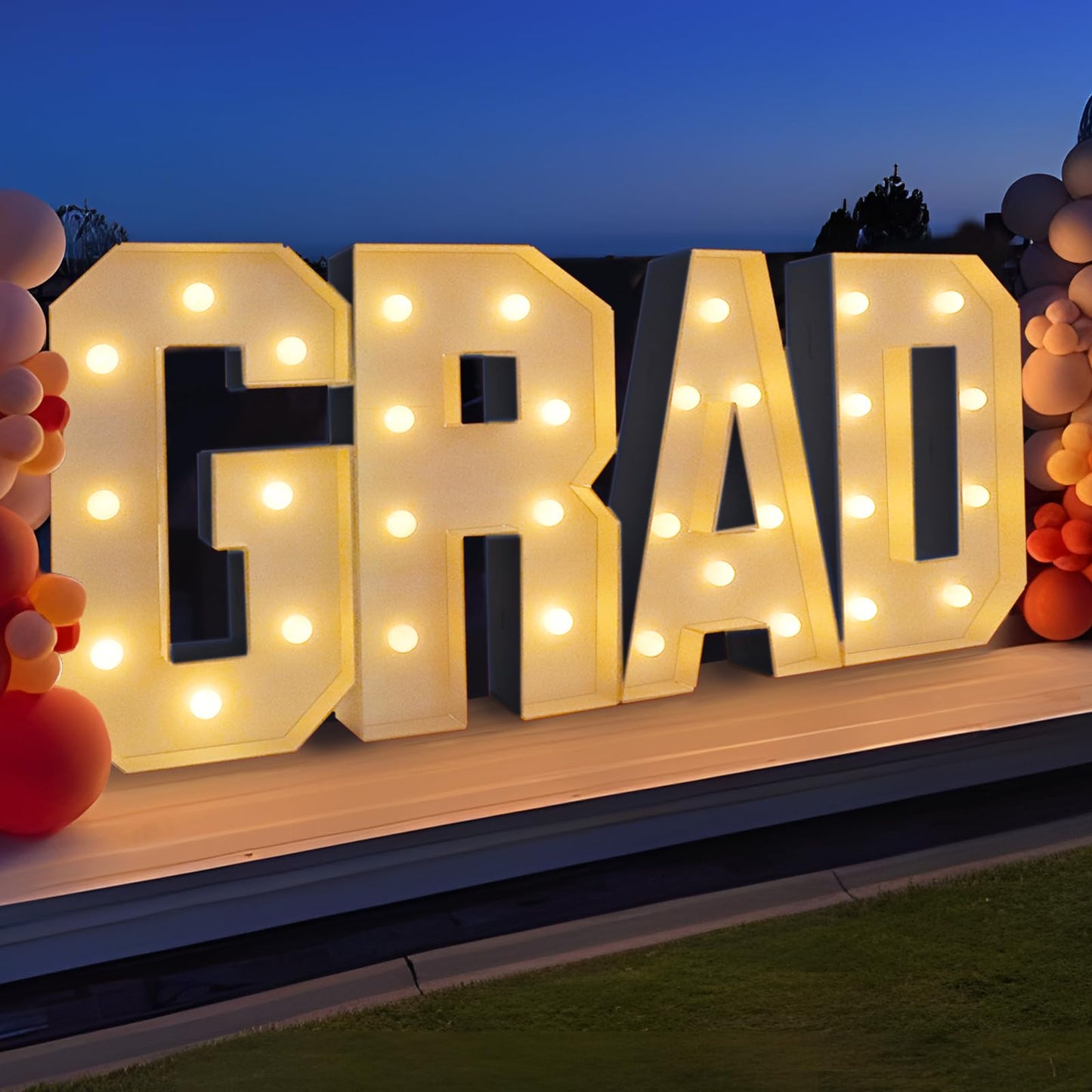 2026 Graduation Decorations - 2.3FT Large PRE-CUT GRAD Marquee Light Up Letters Kit - Mosaic Foam Board Sign - Class of 2026 Congrats Party Supplies for Kindergarten Preschool High School College