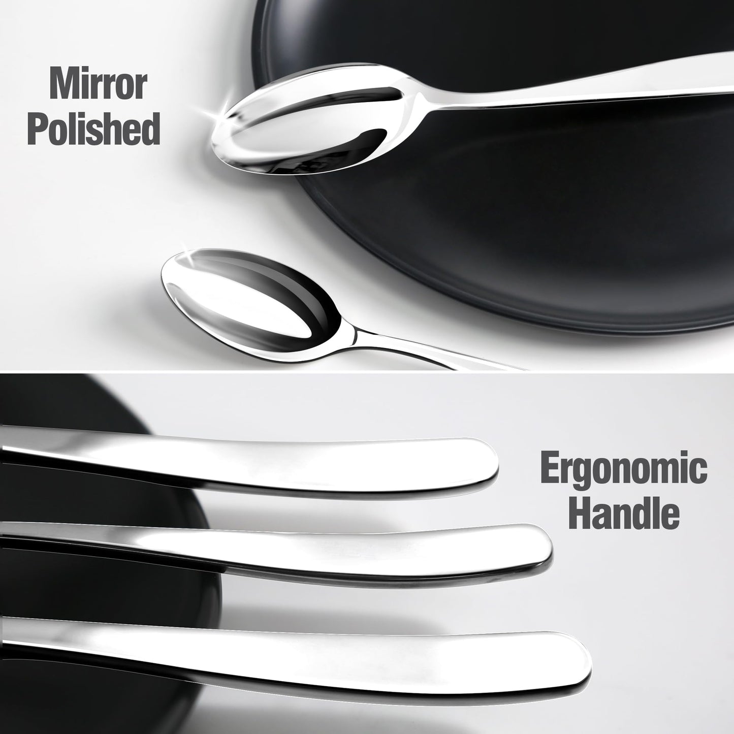 Silverware Set for 8, 40 Piece 18/10 Stainless Steel Flatware Utensils Cutlery Set, Mirror Polished knives Forks and Spoons Silverware Sets for Dinner,Wedding,Festival Gift,Dishwasher Safe,Rust Proof