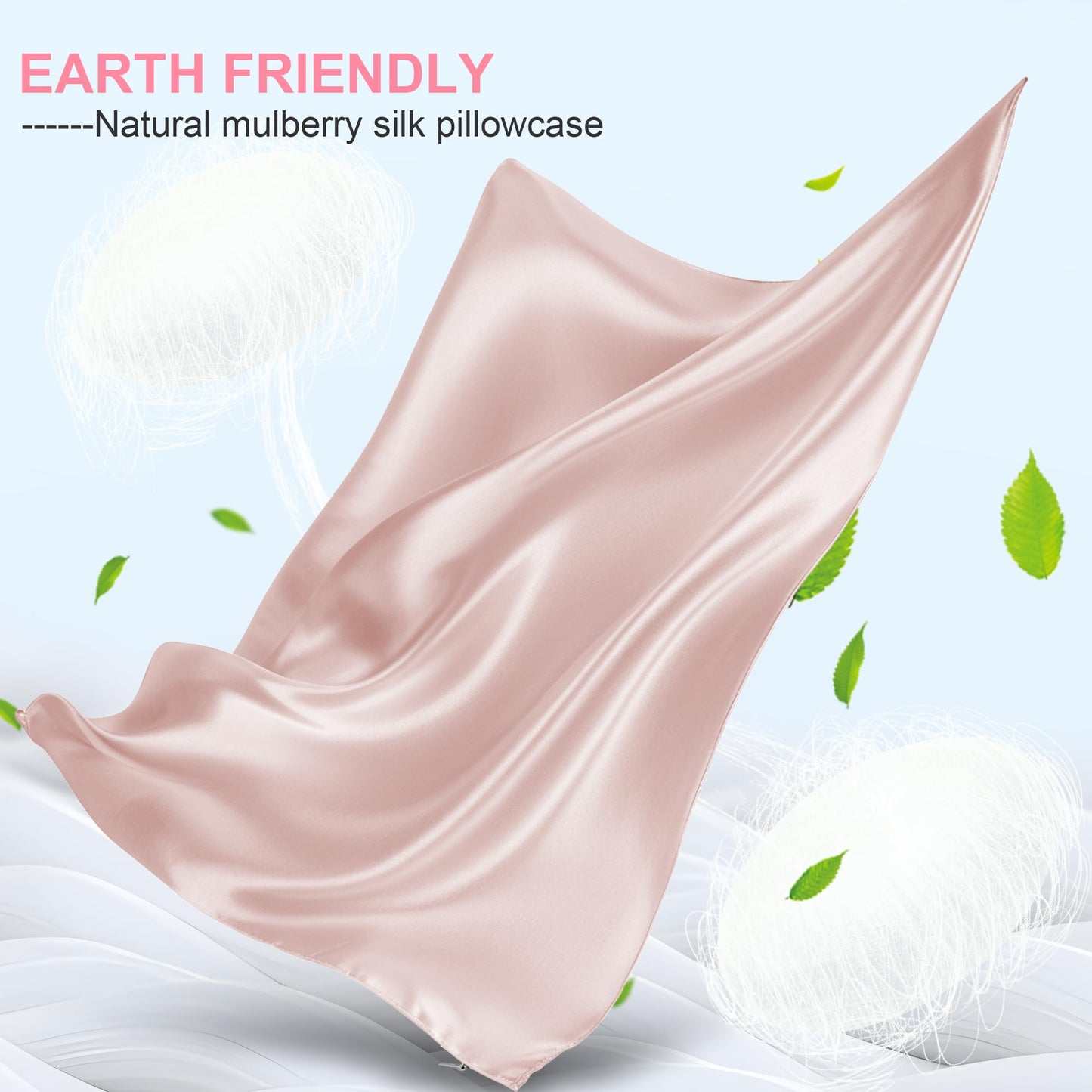 Silk Pillow Cases 2 Pack Standard Size with Hidden Zipper, Mulberry Silk Pillowcase for Hair and Skin, Cooling Silk Satin Pillowcase Set of 2, Home Decor Valentine Gifts for Women Girls, Coral Pink