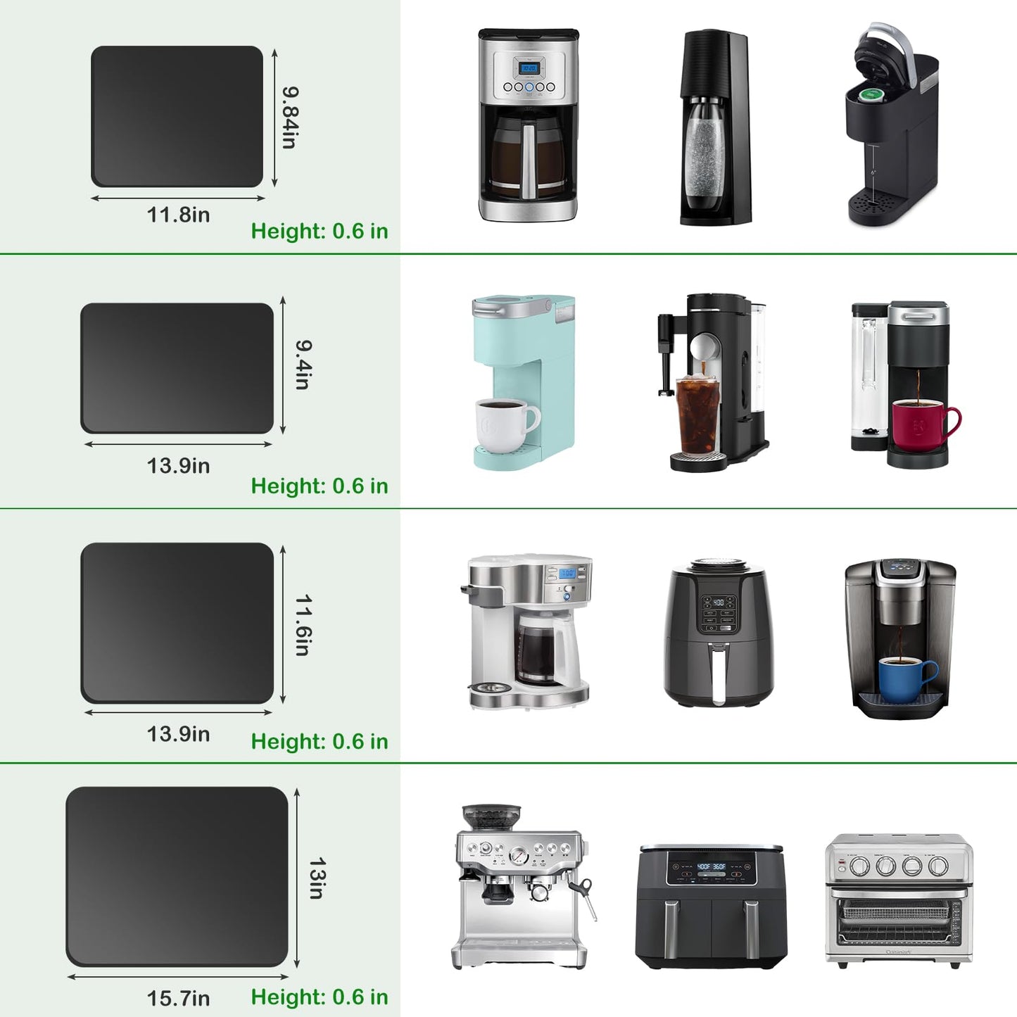 Appliance Slider 360° Rolling Tray for Coffee Maker Bamboo Coffee Pot Slider Tray Countertop Rotation Sliding Tray with Wheels, Small Appliances Mat Easily from Under the Cabinet Black(13.9"×11.6")