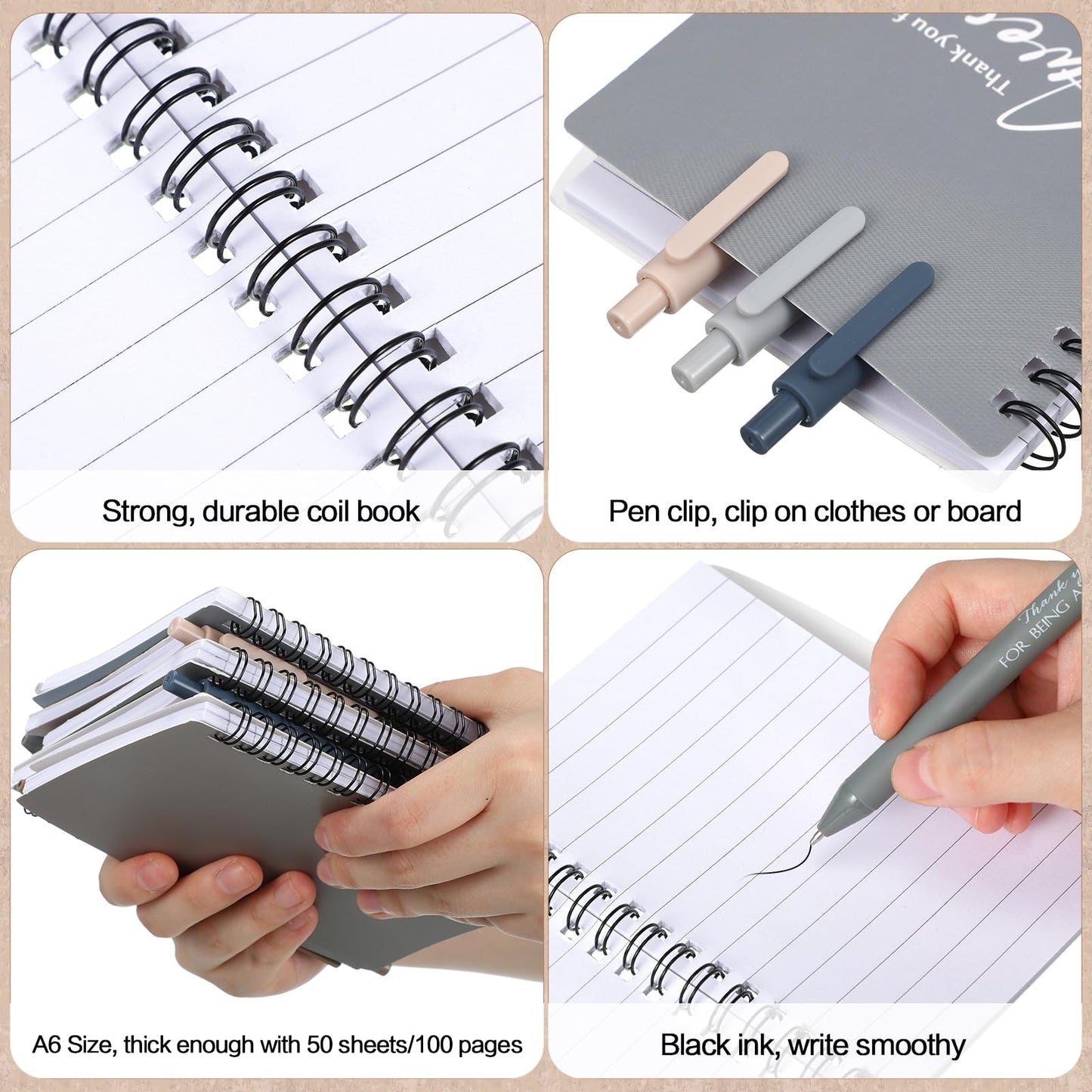 Honoson 50 Sets/100 Pcs Graduation Appreciation Gifts May You Be Proud The Work Notebook with Ballpoint Pen Thank You Notebooks 2026 CNA Appreciation Gifts for Staff Nurse Coworker (Chic Color)