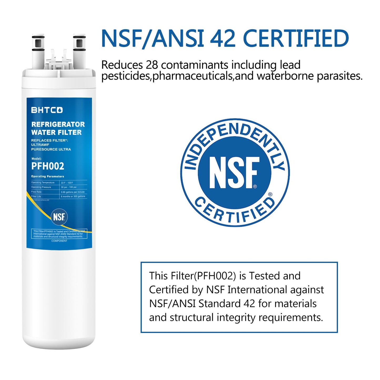 Water Filter Replacement for Frigidaire FGHS2631PF4A, FGHC2331PFAA, FGHC2331PFCA, FGHS2655PF5A, FGHC2342LF3, FGHS2631PF3, FGHF2366PFEA Refrigerator (3 Pack)
