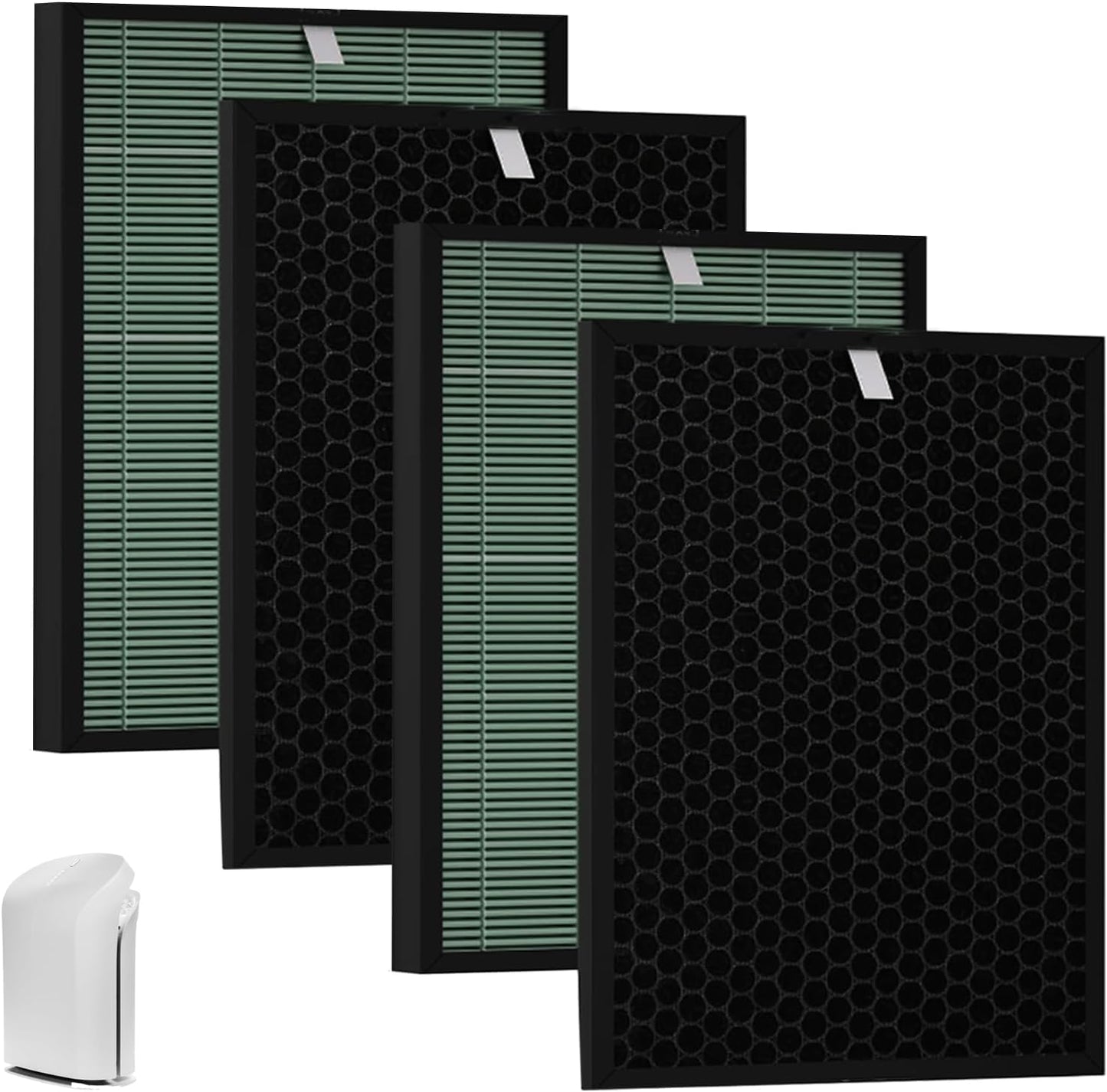 BioGS 2.0 Replacement Filter Kit Compatible with Rabbit Air SPA-550A & SPA-625A – 2 Set HEPA & Activated Carbon Filters | Captures Dust Odors for Home Large Room Pet Owner – 12–18 Month Supply