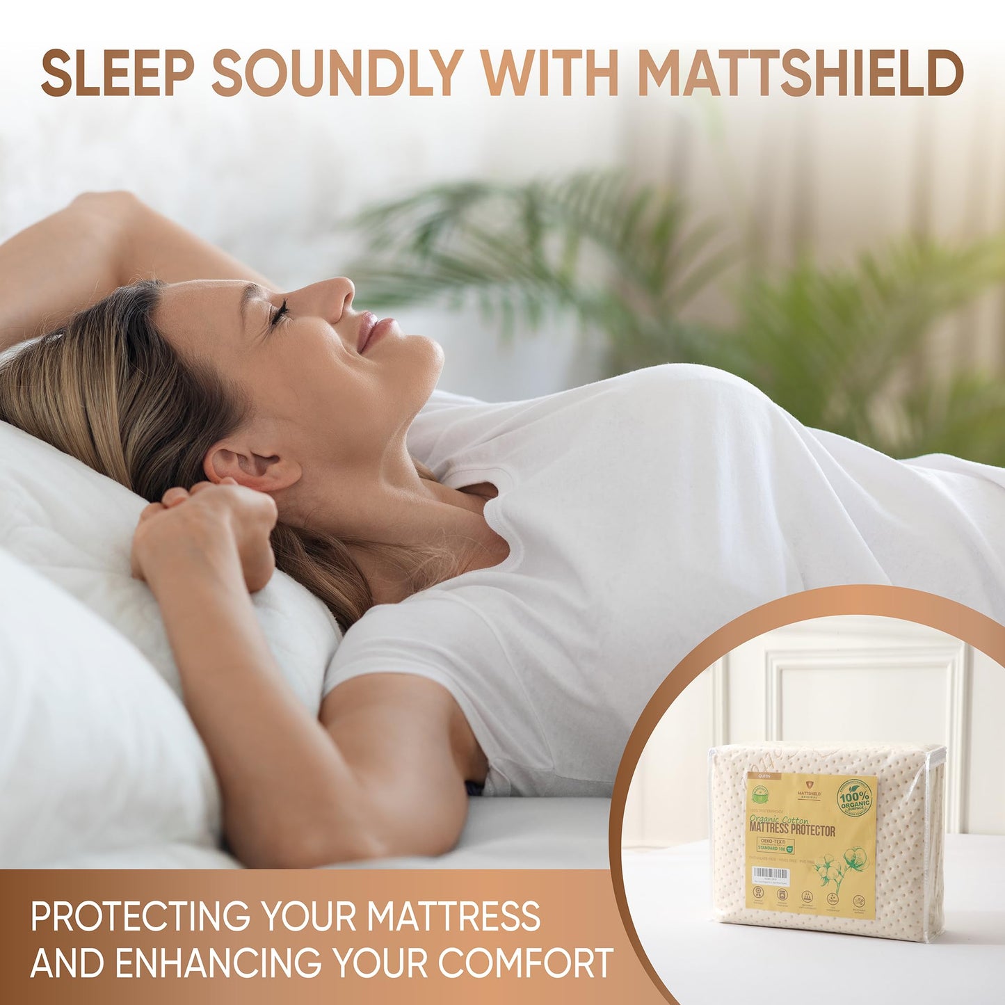 Luxury Waterproof Organic Mattress Protector Twin Size - Organic Cotton Breathable Mattress Pad Cover - Premium 380 GSM 3D Air Fabric - Deep Pocket - Jersey Cotton Skirt - Fitted Design