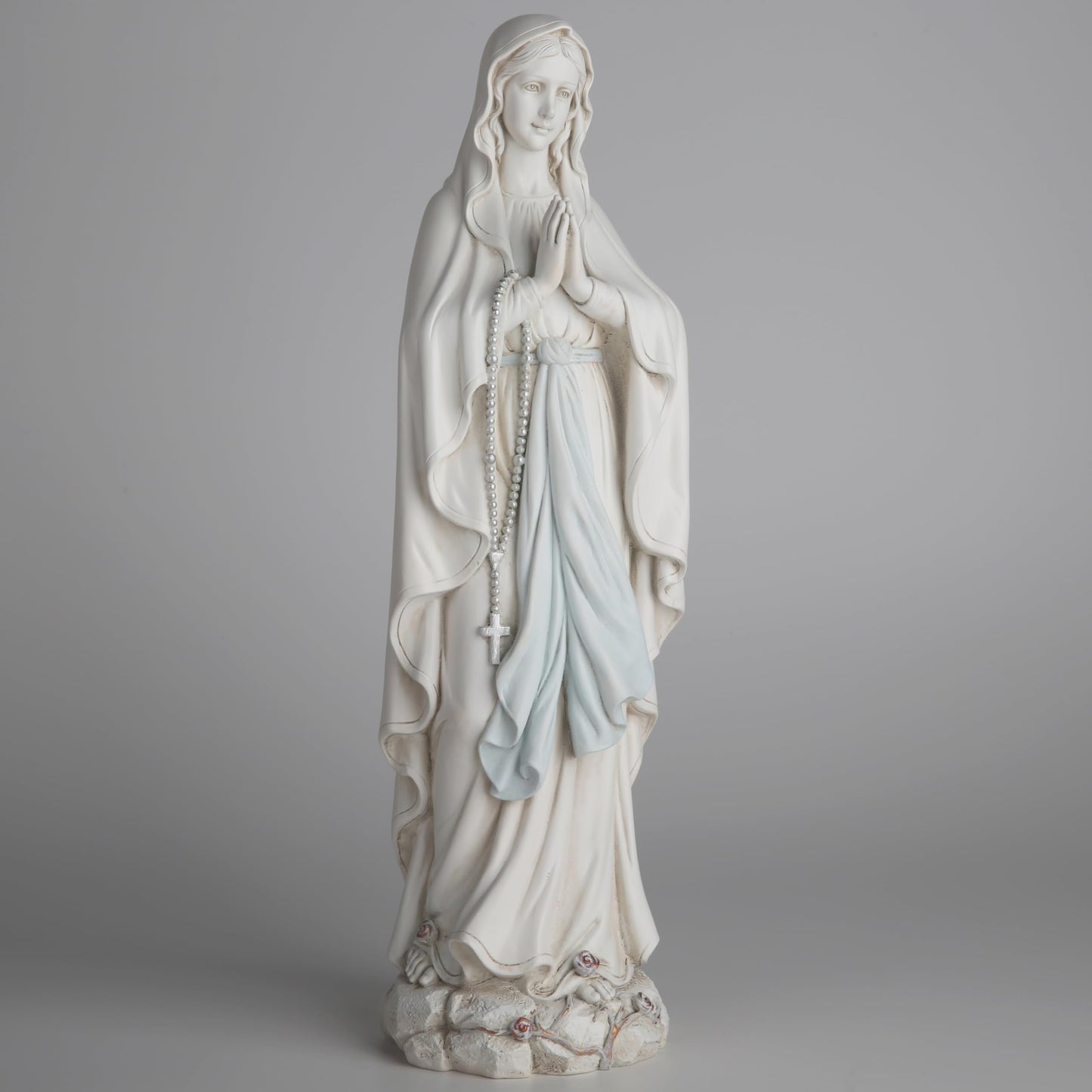 BC Catholic Our Lady of Lourdes Statue, Blessed Virgin Mary Figure, Holy Mother Mary Décor for Indoor Home or Outdoor Yard Patio Lawn Hallway Religious Gift 14.5" H, Handmade by Buildclassic
