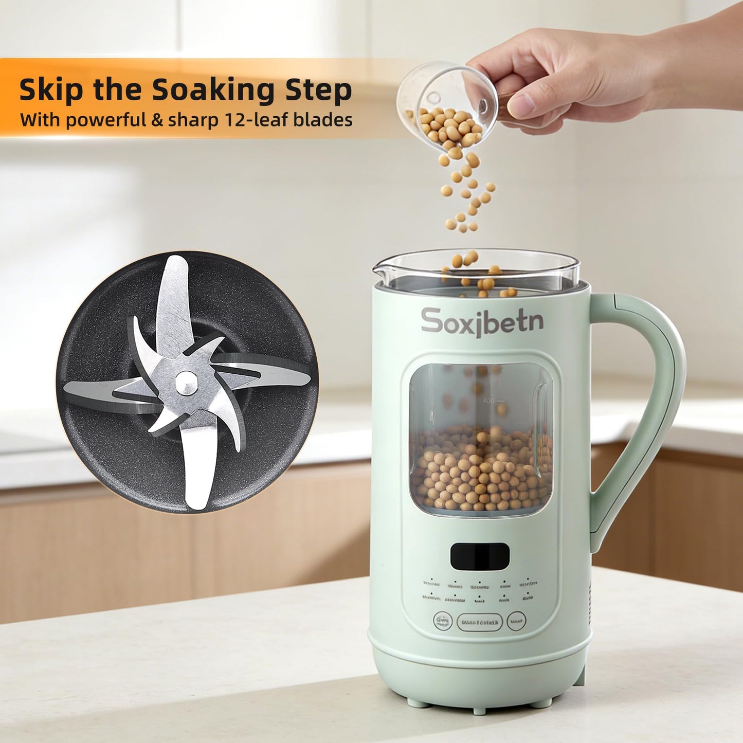 Nut Milk Maker & Multi-Function Blender - 1L Large Capacity, Self-Cleaning, for Almond Milk, Soy Milk, Smoothie, Juice, Baby Food, Soup & More, Quiet Design with Visual Window