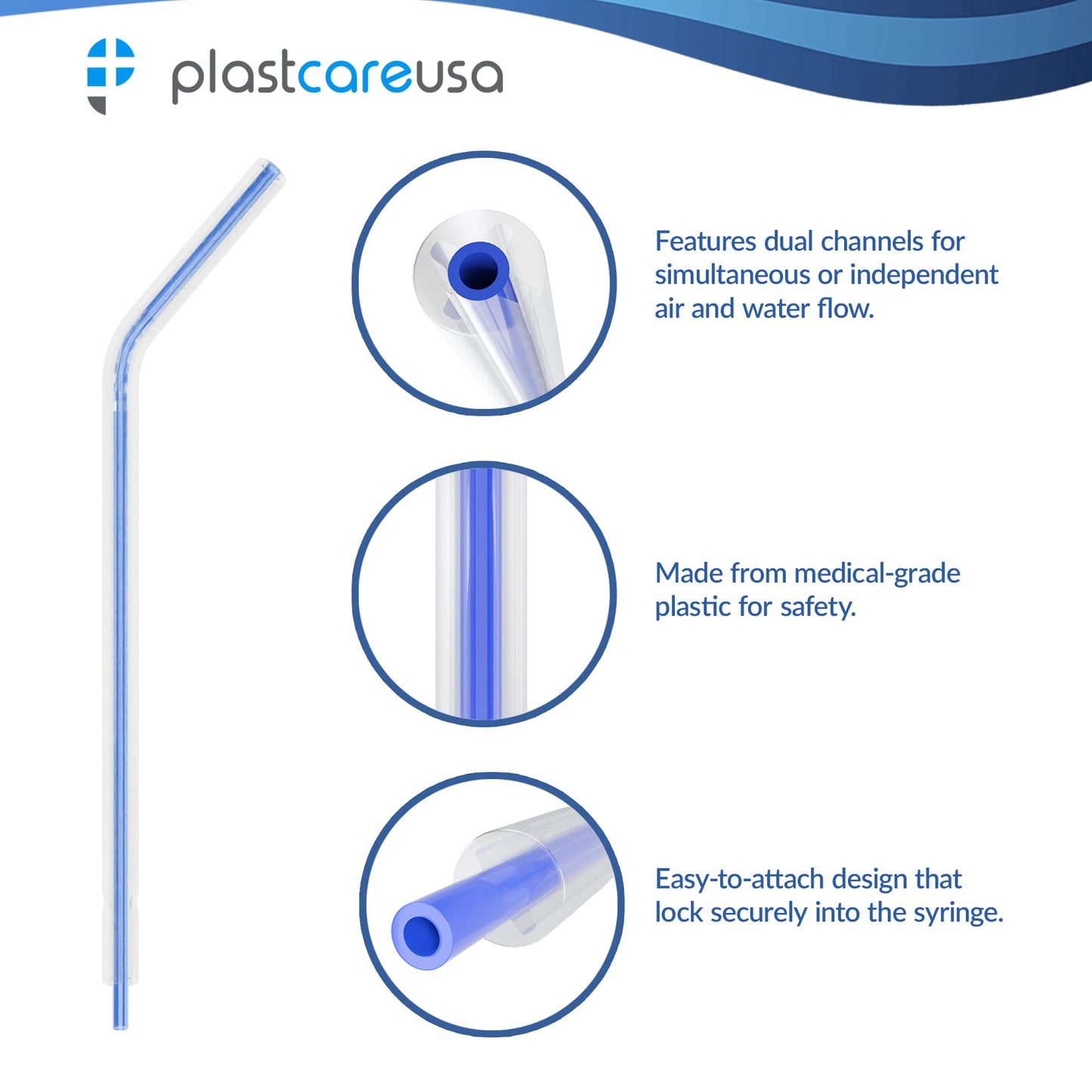 1000 Assorted Rainbow Dental Air Water Syringe Tips, 4 Bags of 250