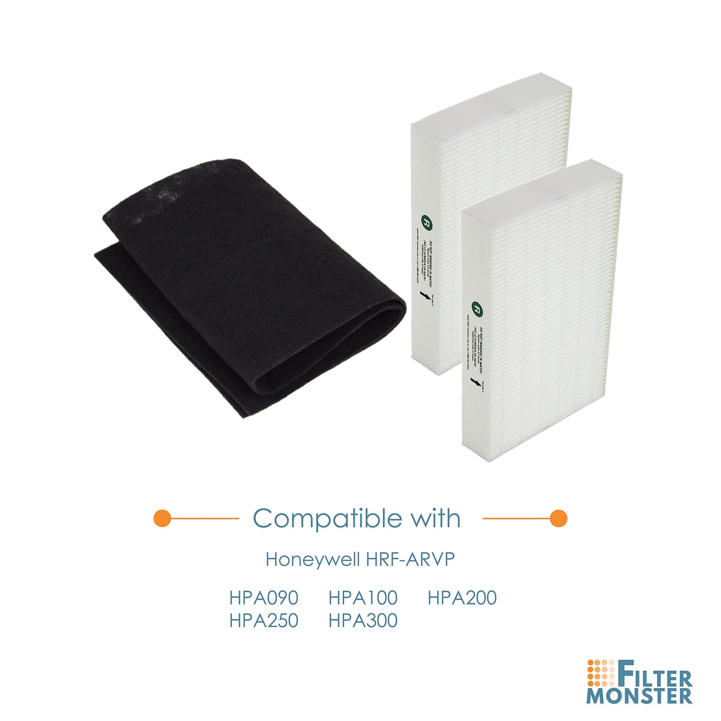 Filter-MonsterReplacement Filter Value Combo Pack Compatible with Honeywell HRF-ARVP for HPA090, HPA100, HPA200, HPA250, HPA300 Air Purifier Series