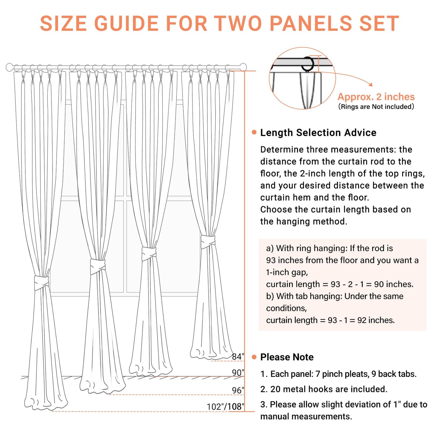 100% Blackout Shield Linen Look Textured Pinch Pleated Curtains Blackout Drapes 84 Inch Long 2 Panels Set, Cream Blackout Curtains for Bedroom & Living Room, 40" W x 84" L