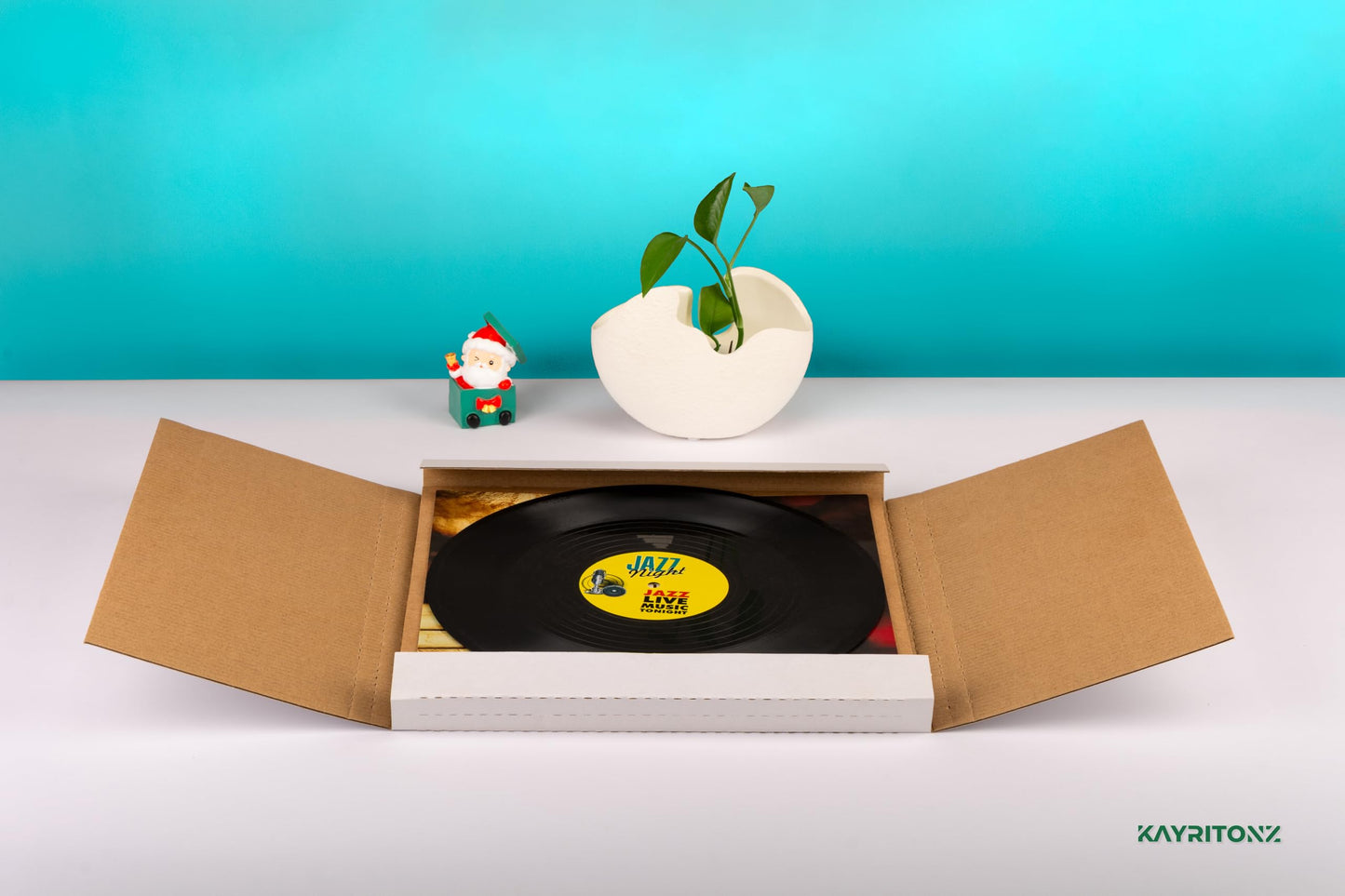 Kayritonz Vinyl Record Mailers, 12.8x12.8x1 inch Corrugated Cardboard Album Shipping Boxes for Mailing Packaging Moving Storage, with Fragile Stickers, White, 15 Pack