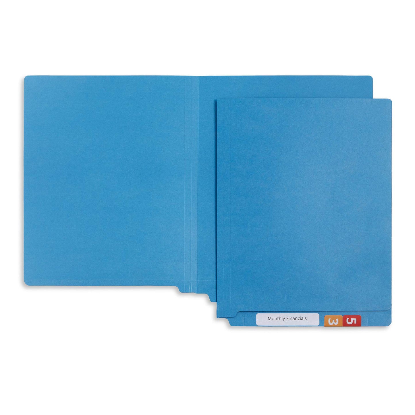 Blue Summit Supplies 100 Blue End Tab File Folders, End Tab Folders, Reinforced Straight Cut Tab Files for Use in Office, Classroom, Business, Letter Size, Blue, 100 Pack