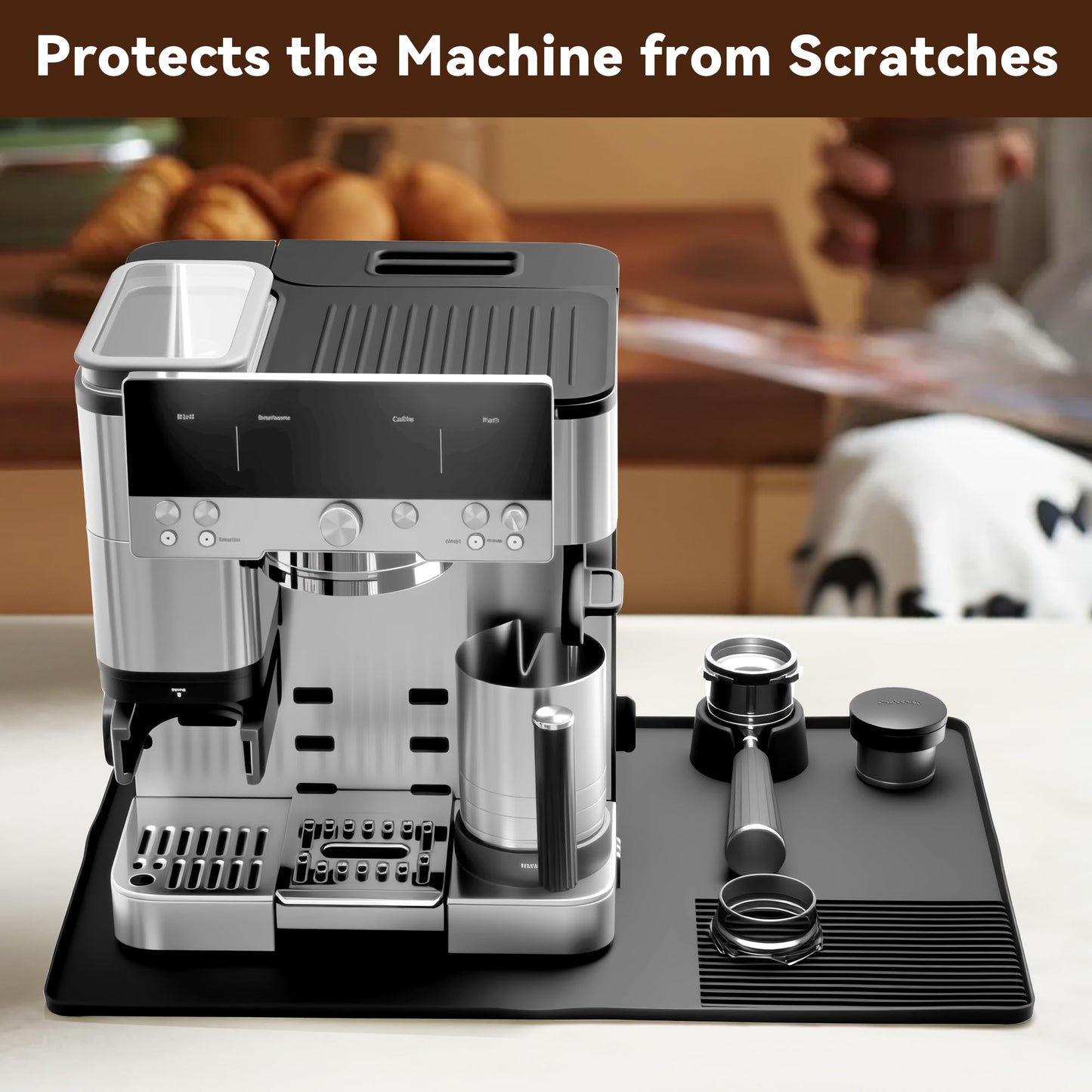 3-in-1 Silicone Coffee Mat + Coffee Tamper Base + Top Mat for Ninja Espresso Machine, Accessories for Ninja Luxe Cafe ES601/ES701