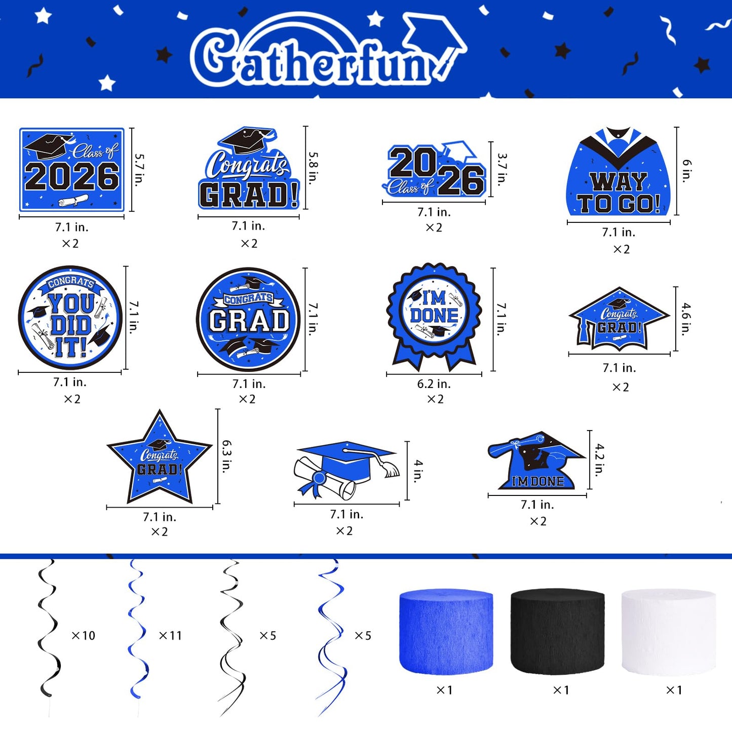 Graduation Decorations 2026 Set - Congrats Grad Banner, Class of 2026 Backdrop, Balloons & Streamers Kit - Complete Party Supplies for High School & College Celebrations