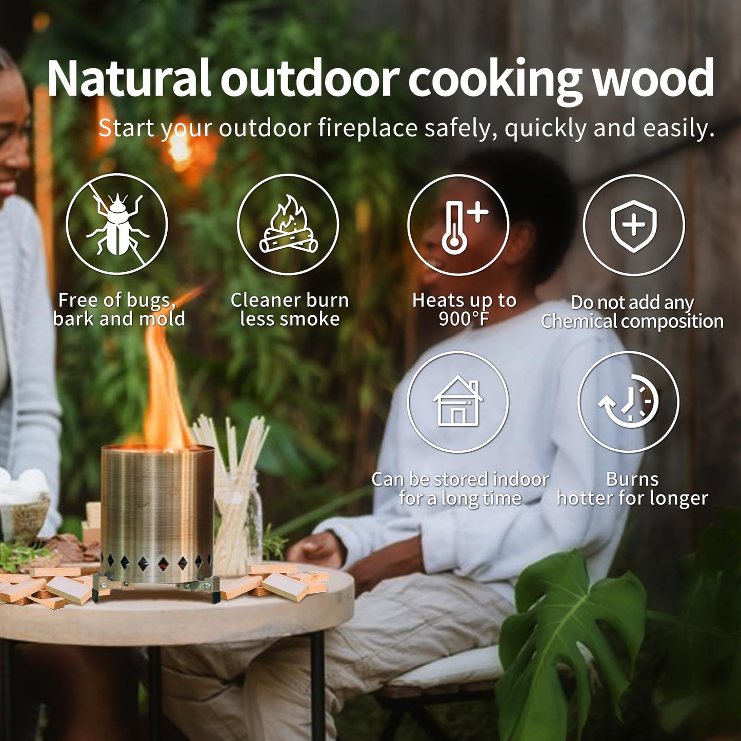 WFLUOLUO 4" Lengths Mini Fire Sticks Wood,Pine Kiln Dried Firewood,Small Barkless Kindling Logs,Solo Stove Accessories Prefect for Solo Stove Mesa,Tabletop Fire Pit,Pizza Oven,4 Lbs
