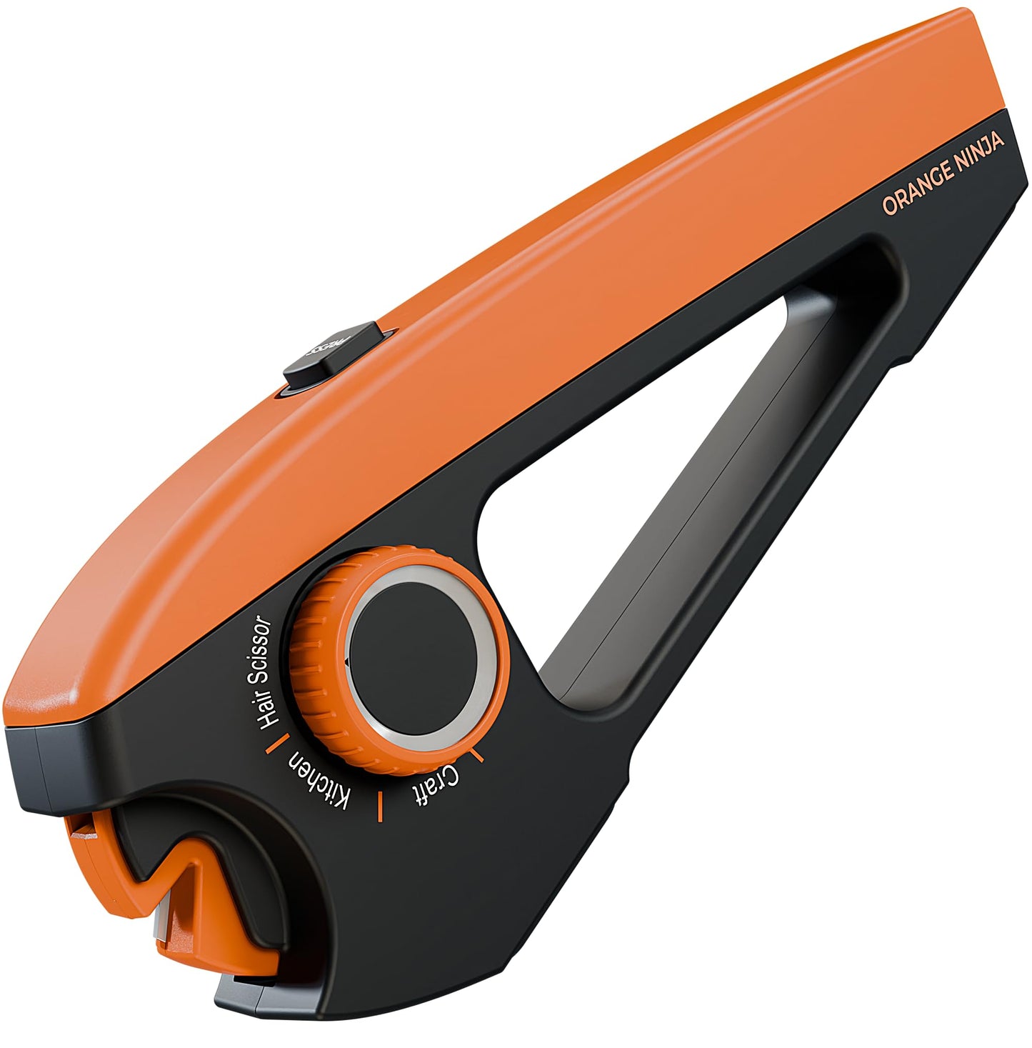 Orange Ninja Scissors Sharpener – 4 Angle Settings for Kitchen, Fabric, Hair & Craft Scissors – Quick, Safe Sharpening for All-Purpose & Heavy-Duty Scissors – Right Hand Use