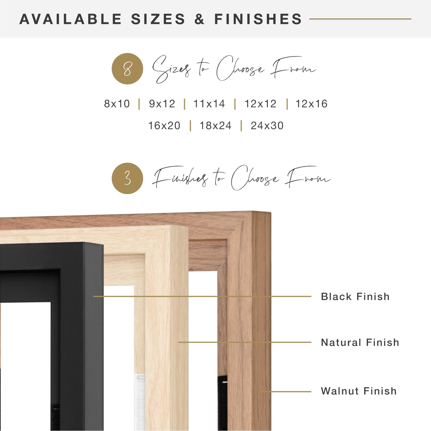 MCS Canvas Float Frames 16x20 Canvas Black Finish Frame, Vertical & Horizontal Wall Hanging Large Frame for Canvas Paintings (1-Pack)