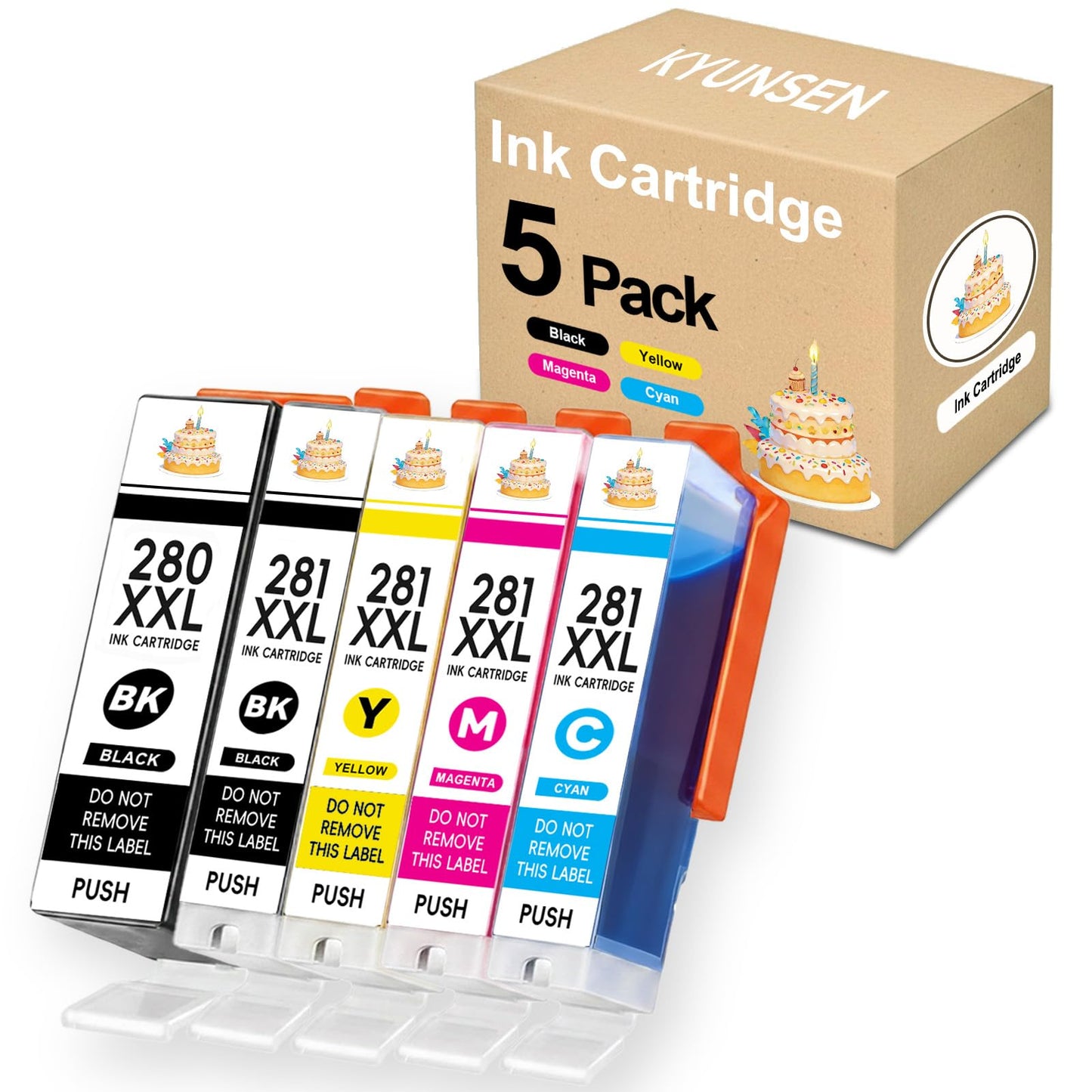 KYUNSEN Refillable 280XL 281XL Ink Cartridges Compatible for PIXMA TR8620a TR8620 TS8120 TS8220 TS8320 TS702 TS702a TS6120 TS6220 TS6320 TR7520 TR8520 TS9120