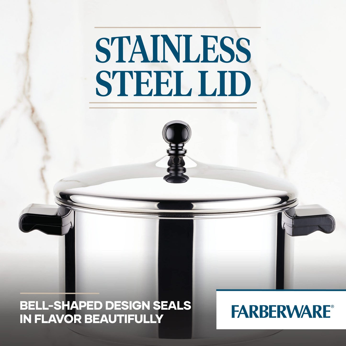 Farberware Classic Series Stainless Steel Stockpot with Lid, 6-Quart Pot