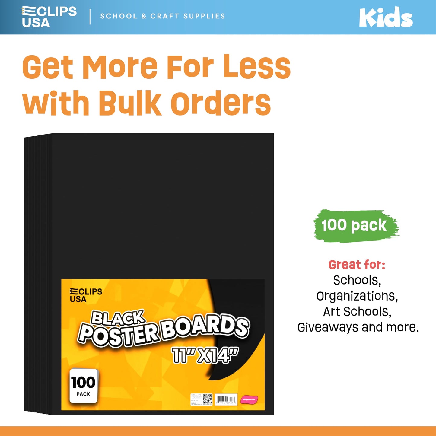 Poster Board Black Poster Paper 11x14 Black Poster Board Bulk Posteboard School Supplies (100 Pack)