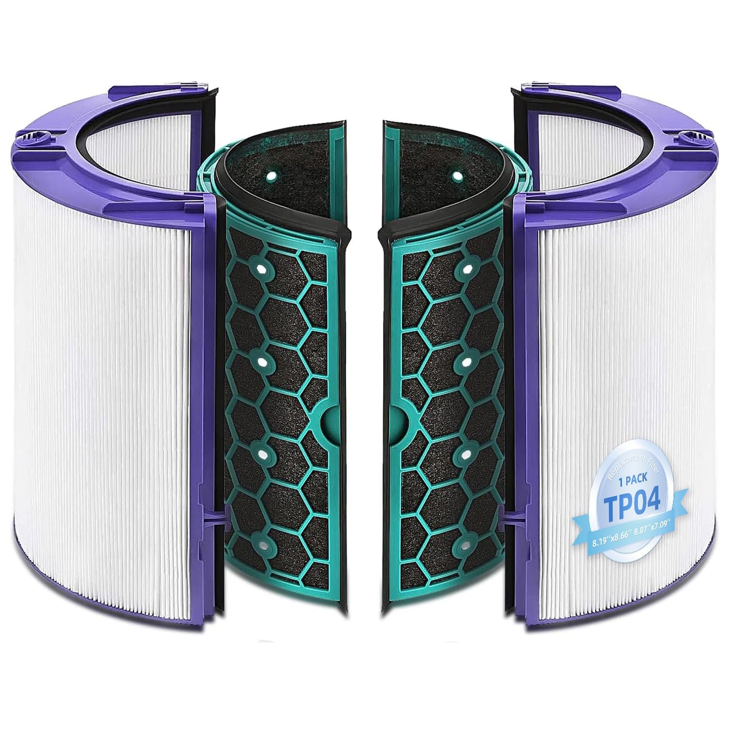 TP04 Replacement Filter Compatible With Dyson HP04 TP04 DP04 TP05 DP05 Air Purifier, Activated Carbon Filter High-Efficiency Air Cleaner (1-Pack)