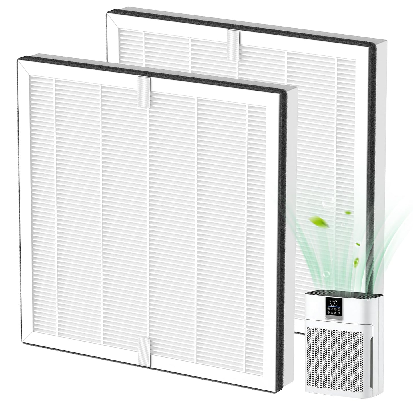 AP2410 Replacement Filter Compatible with DBFIT AP2410 Air Purifi-er, HEPA Air Filter and Activated Carbon Filter for Dust Pets Pollen Smoke, 2 Pack(White)