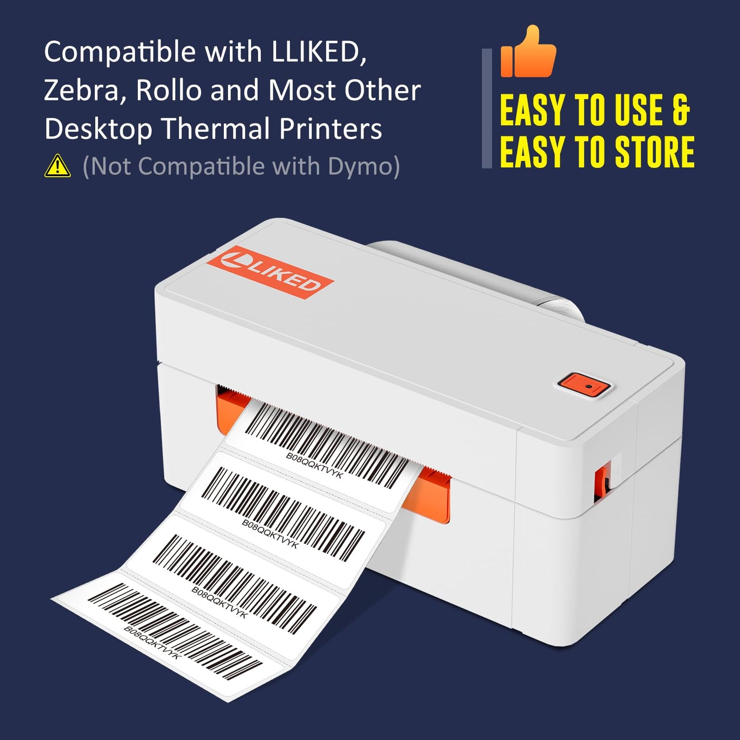 L LIKED 3" x 1" Direct Thermal Labels, Permanent Adhesive Barcode Shipping Label & Compatible with Rollo, Zebra and Other Desktop Printers (12 Rolls, 16800 Labels)