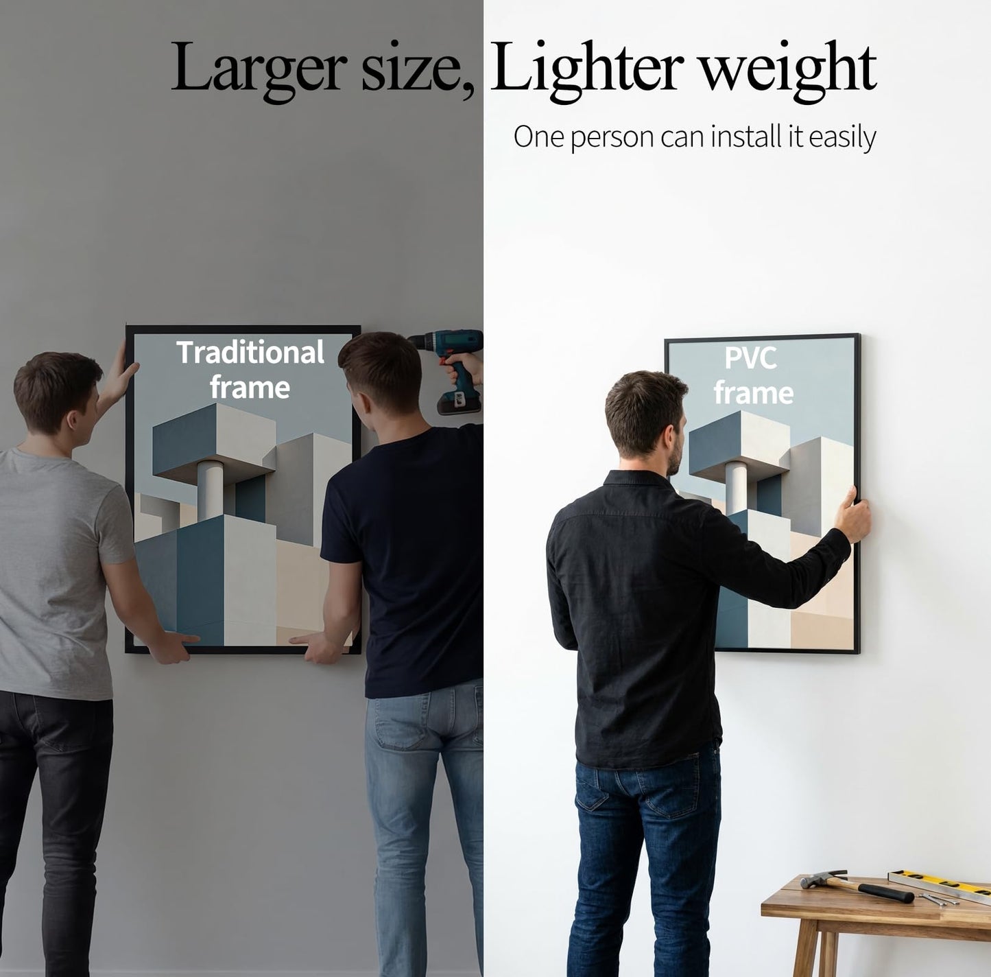 Lavezee 18x24 Poster Frame Black, 6 Packs Lightweight 18 x 24 Poster Frames for Wall Mounting, Display 24x18 Pictures, Posters & Art Prints Vertically or Horizontally