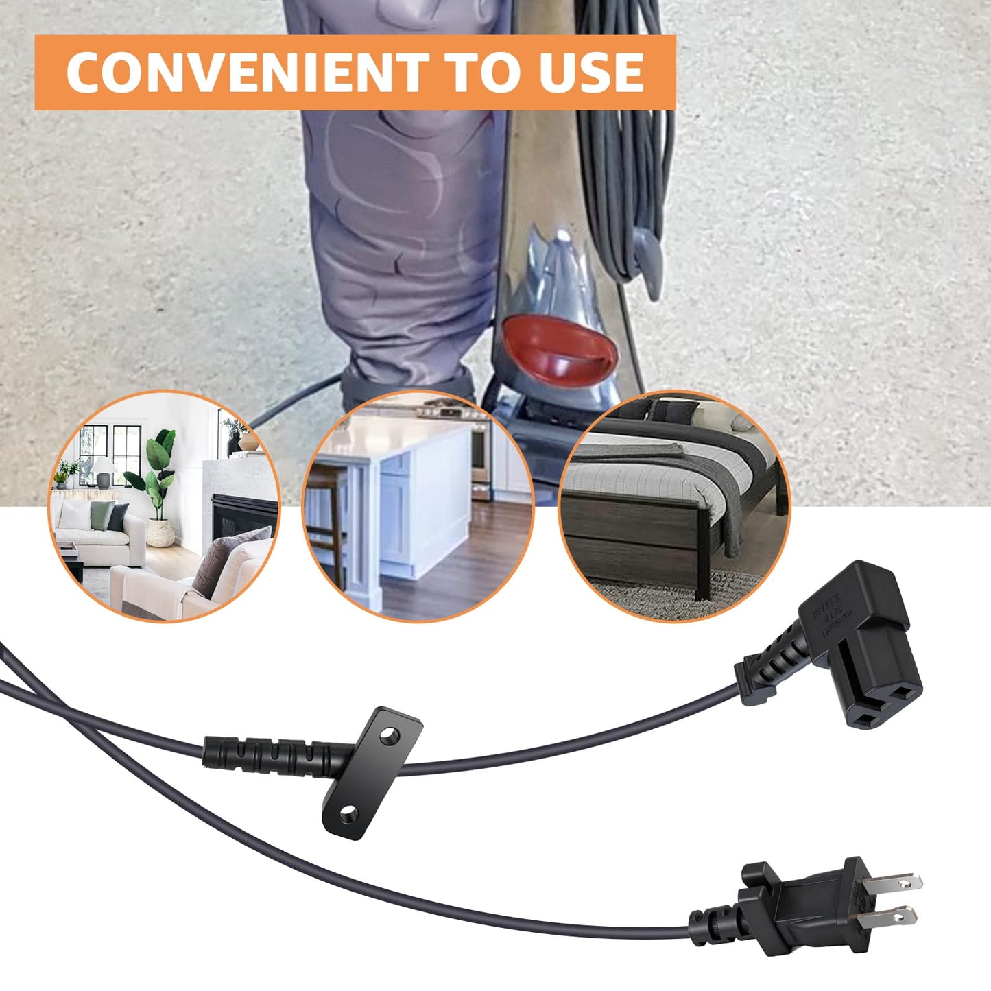 GUSUUI 192006 Power Cord for Kirby Sentria SE G10 G9 Vacuum Cleaner, 120 volt 2 Prong Vacuum Cleaner Cable, 32FT