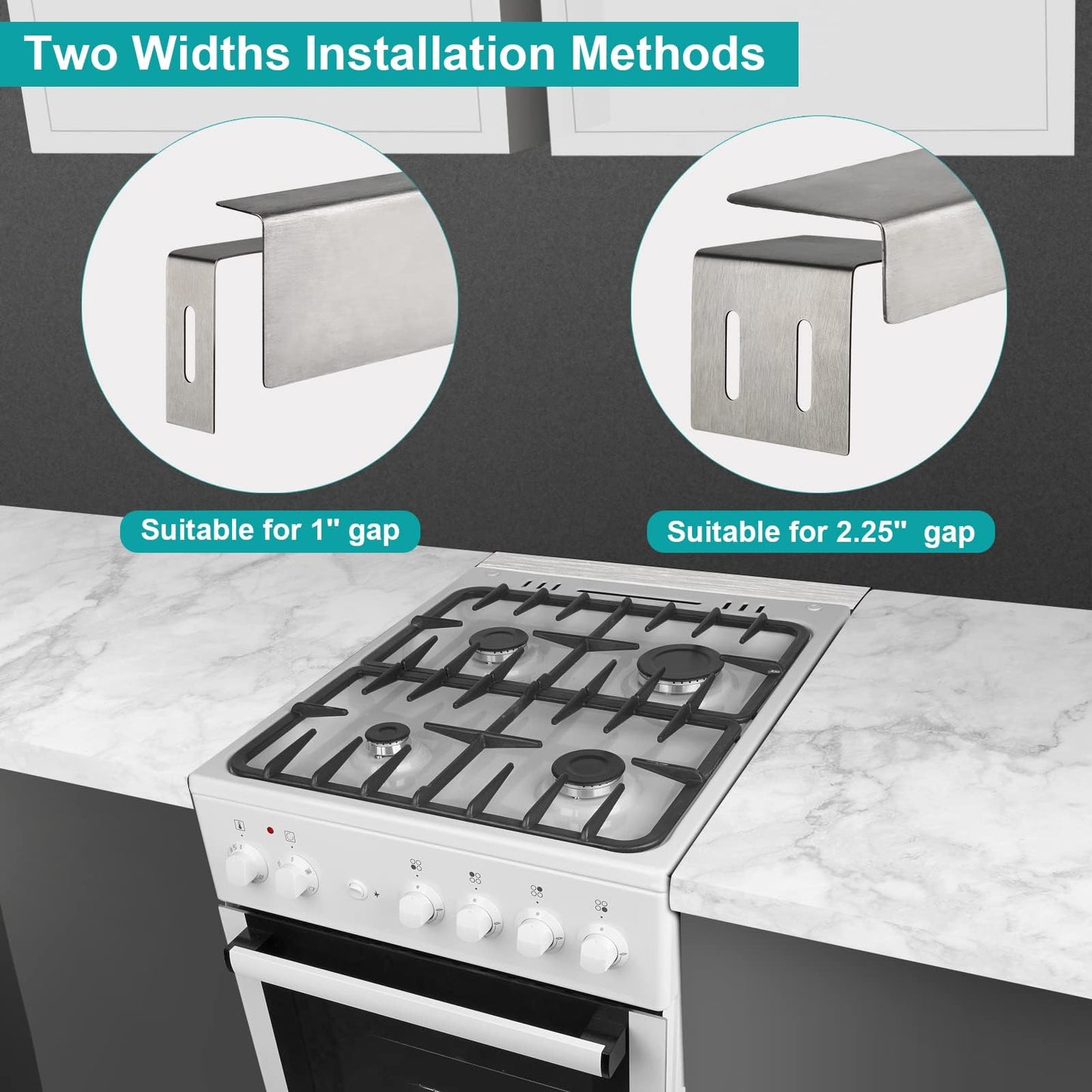 30" Stove Gap Filler, Slide-in Range Rear Filler Kit - Stainless Steel Backsplash for Stove, Easy to Install Backsplash Behind Stove Between Stove Range and Wall for Most Brand Kitchen Stoves