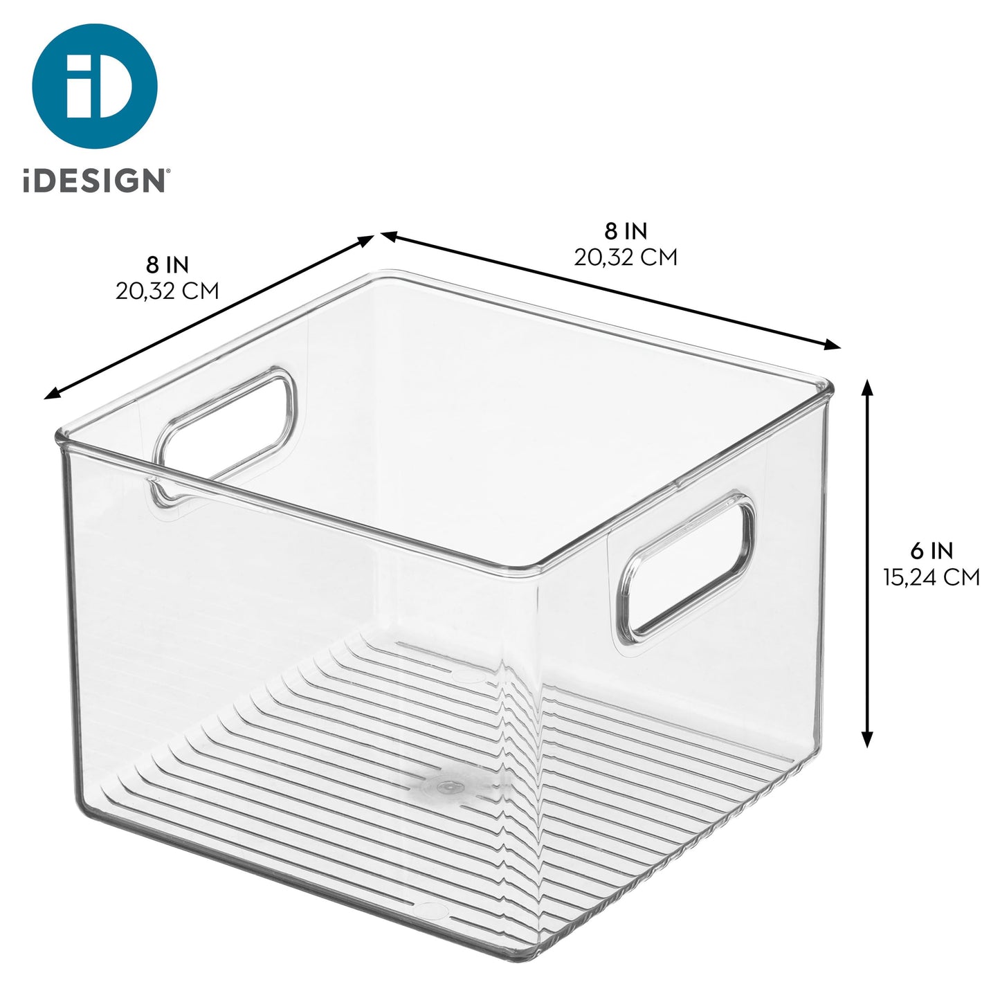 iDesign Clear Plastic Storage Bins for Kitchen - Pantry and Fridge Storage for Cabinets and Shelves, 4-Pack