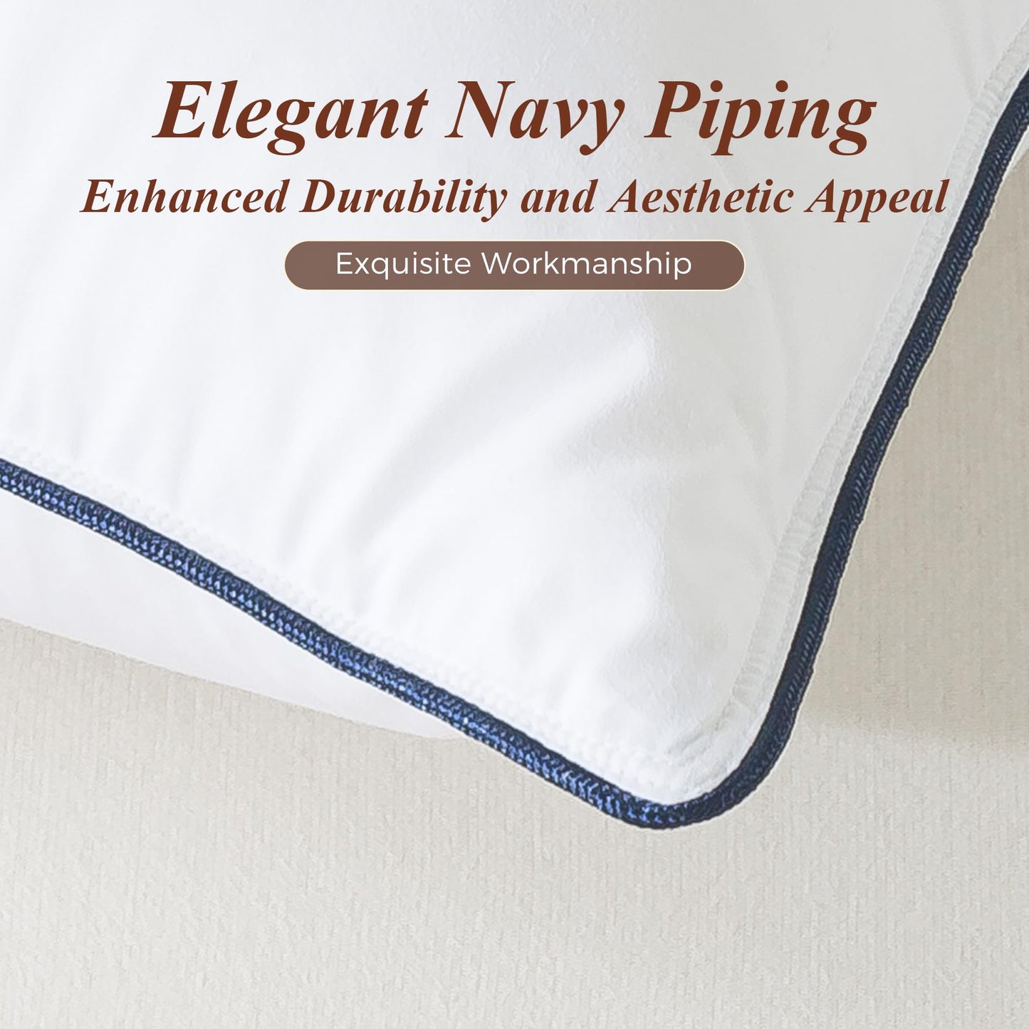 Cosybay Goose Feather Down Fiber Pillows Standard Size Set of 2, Luxury Bed Pillow for Sleeping, Ultra Soft Cover Hotel Collection Bed Pillows for Back,Stomach or Side Sleepers 20x26