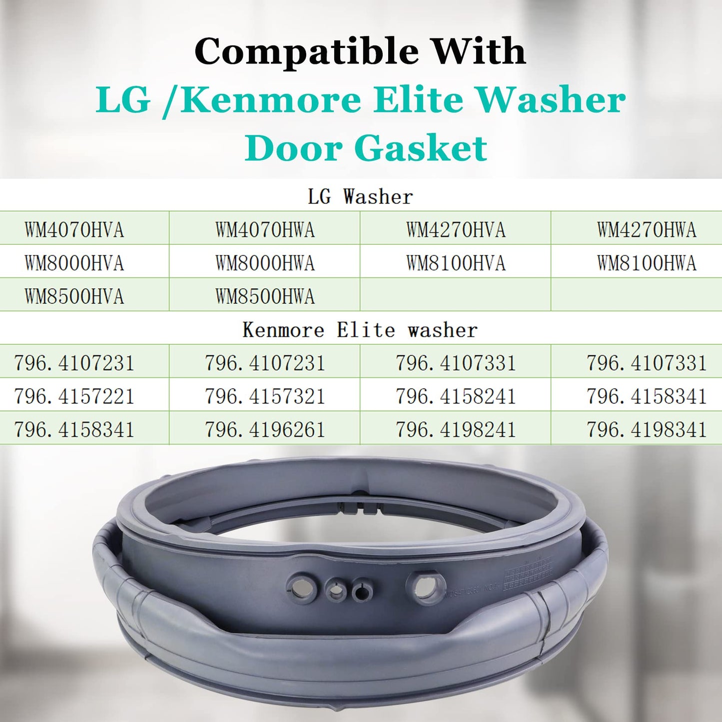 Upgrade MDS47123608 Washer Door Boot Seal,Replacement for LG Kenmore and Compatible with Models WM8100HVA WM8000HVA,WM4070HVA,WM4270HVA,Equal Quality to AP5668418, PS6448330,2673936-3 Year Warranty