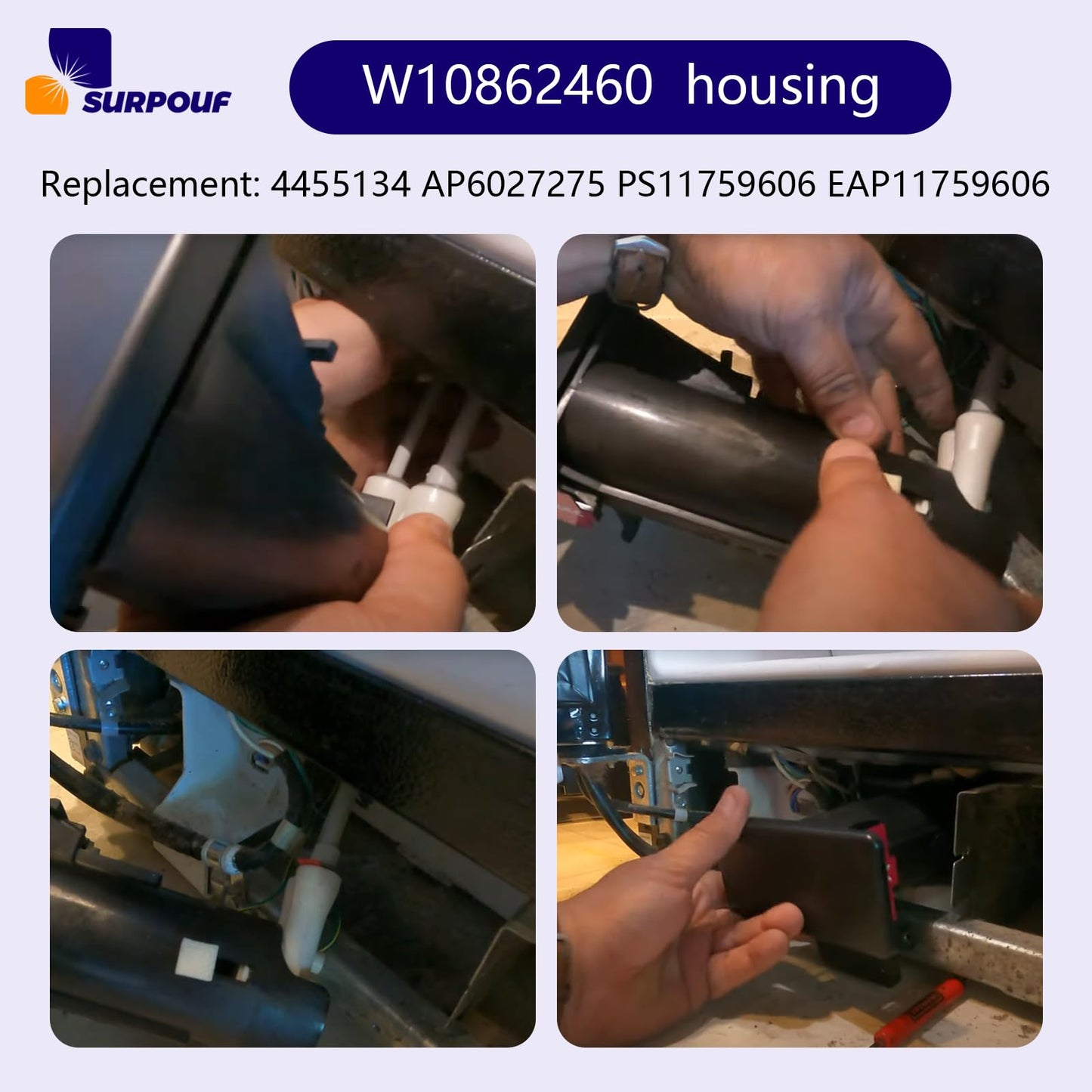W10862460 Housing W10350063 W10778315 WPW10350063 Compatible with Whirlpool Replace 4455134 AP6027275 PS11759606 EAP11759606