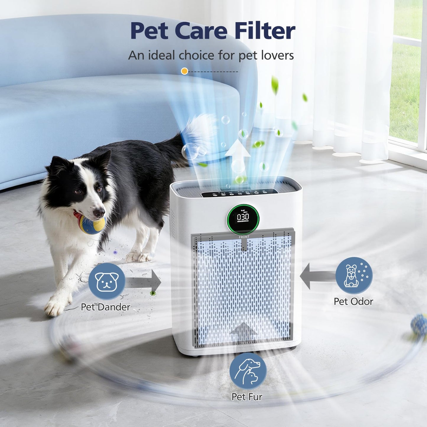 4-Pack HAP603 Replacement Filter Compatible With ECOSELF HAP603 & HAP603WF Air Purifier, 3-IN-1 Hepa Filter with Activated Carbon for Home Office, # RFHAP603, Blue