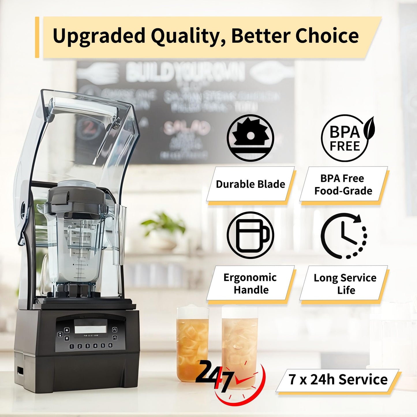 Blender Pitcher 48oz, Replacement for Advance Quiet One VM0145 VM0100A 16016 15978 36019 Commercial BarBoss Advance Touch&Go Advance and Drink Machine Advance 1 Year Warranty
