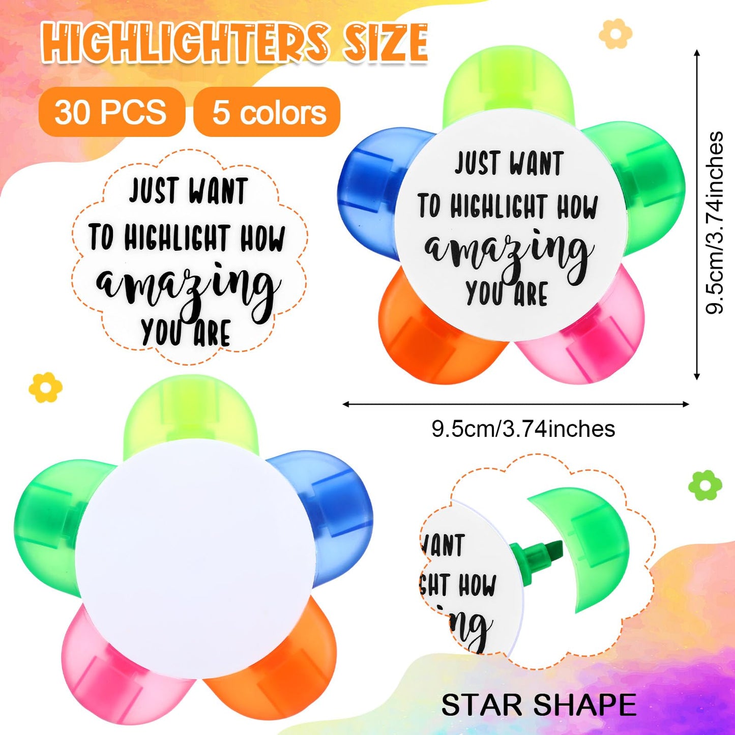 Chivertion 30 Pcs Petals Bible Highlighters Motivation End of Year Student Gifts from Teacher Christian Gifts Bulk