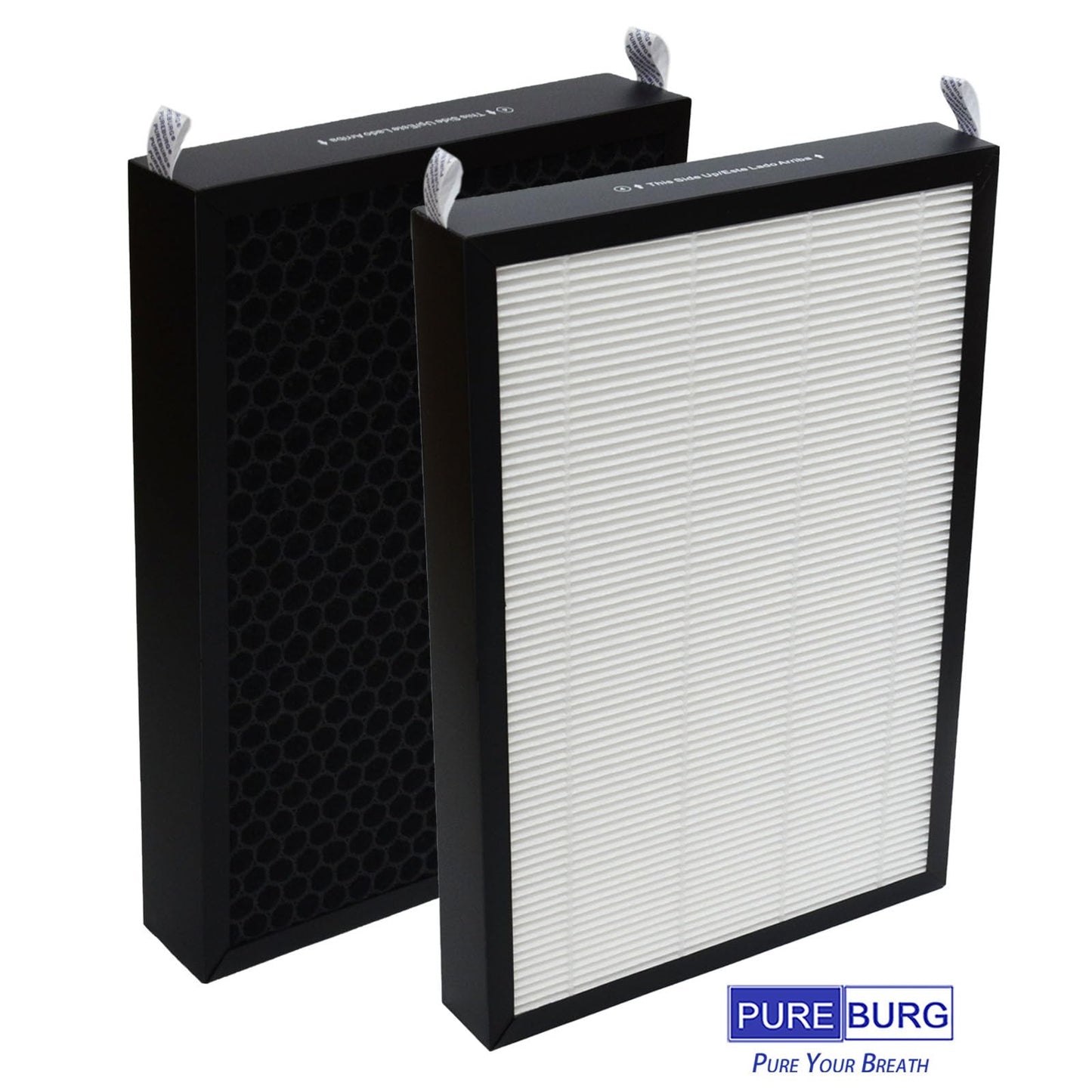 PUREBURG Replacement Filter Pack Compatible with Nuwave OxyPure 47001, 47002, 47003, 47004 Air Purifiers,1-Pack (3 Filters) H13 HEPA Activated Carbon Stainless Steel Pre-filters,Ozone Removal Filter
