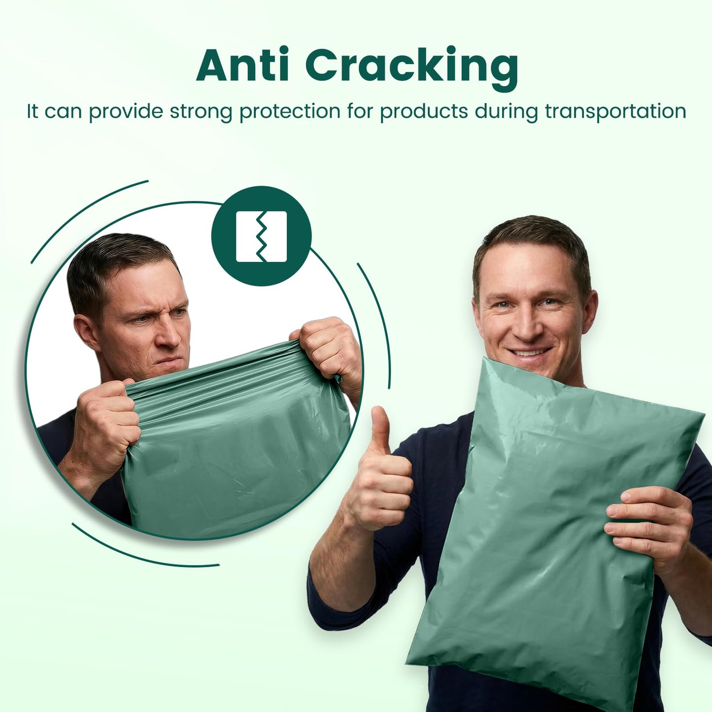 Metronic Poly Mailers 14.5x19 400PC, Large Poly Mailers for Small Business Self-Seal Shipping Bags for Clothing, Shipping Envelopes, Packaging Bags, Mailing Poly Bags，Grayed Jade Green