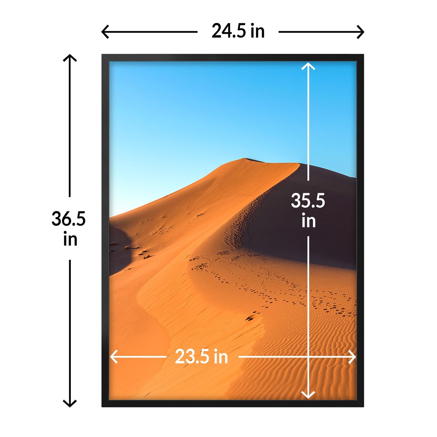LaVie Home 24x36 Picture Frame for Wall Display, 24x36 Black Picture Frame with HD Plexiglas, 24 x 36 Poster Frame 1 Pack, Display Frame for Vertical or Horizontal, Classic Collection