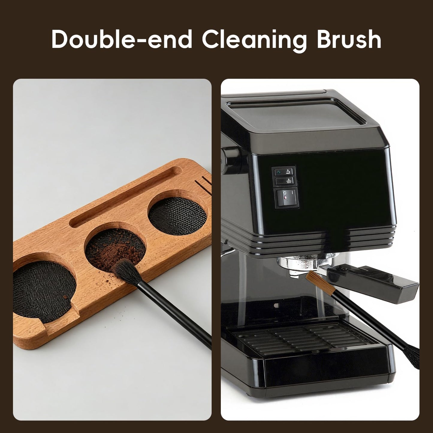7 Pcs 51mm Espresso Tamper Tools Accessories Kit for Coffee WDT Tool Accessories Set Coffee Tamper Set with Wood Espresso Tamping Station Distributor Dosing Funnel Stirrer Brush Puck Screen -51mm