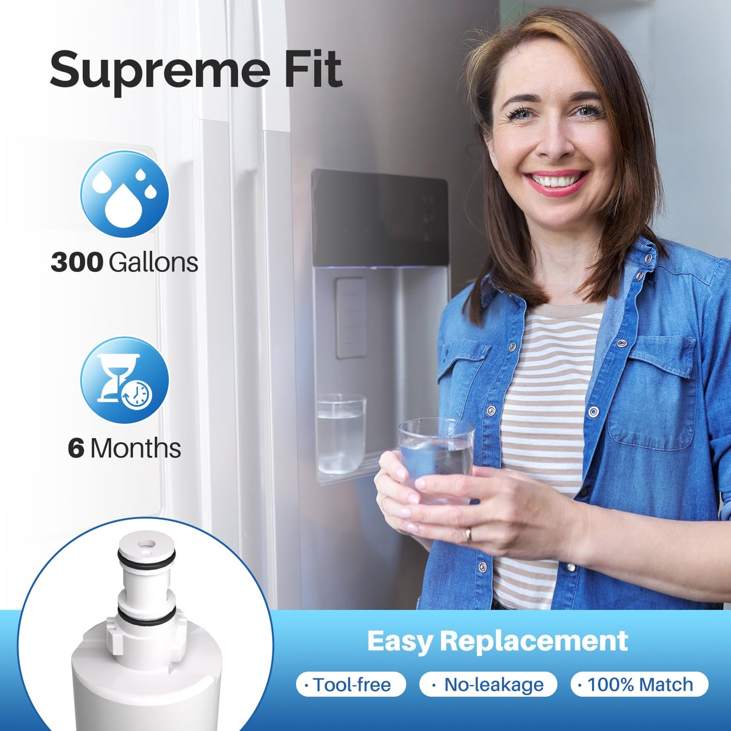 ICEPURE 4396508 Refrigerator Water Filter Compatible with Whirlpool 4396508, 4396510, edr5rxd1, filter 5, 4392857, NL240V, WFL400, 9010 filter, wf285, 4396547, RWF0500A 4 PACK