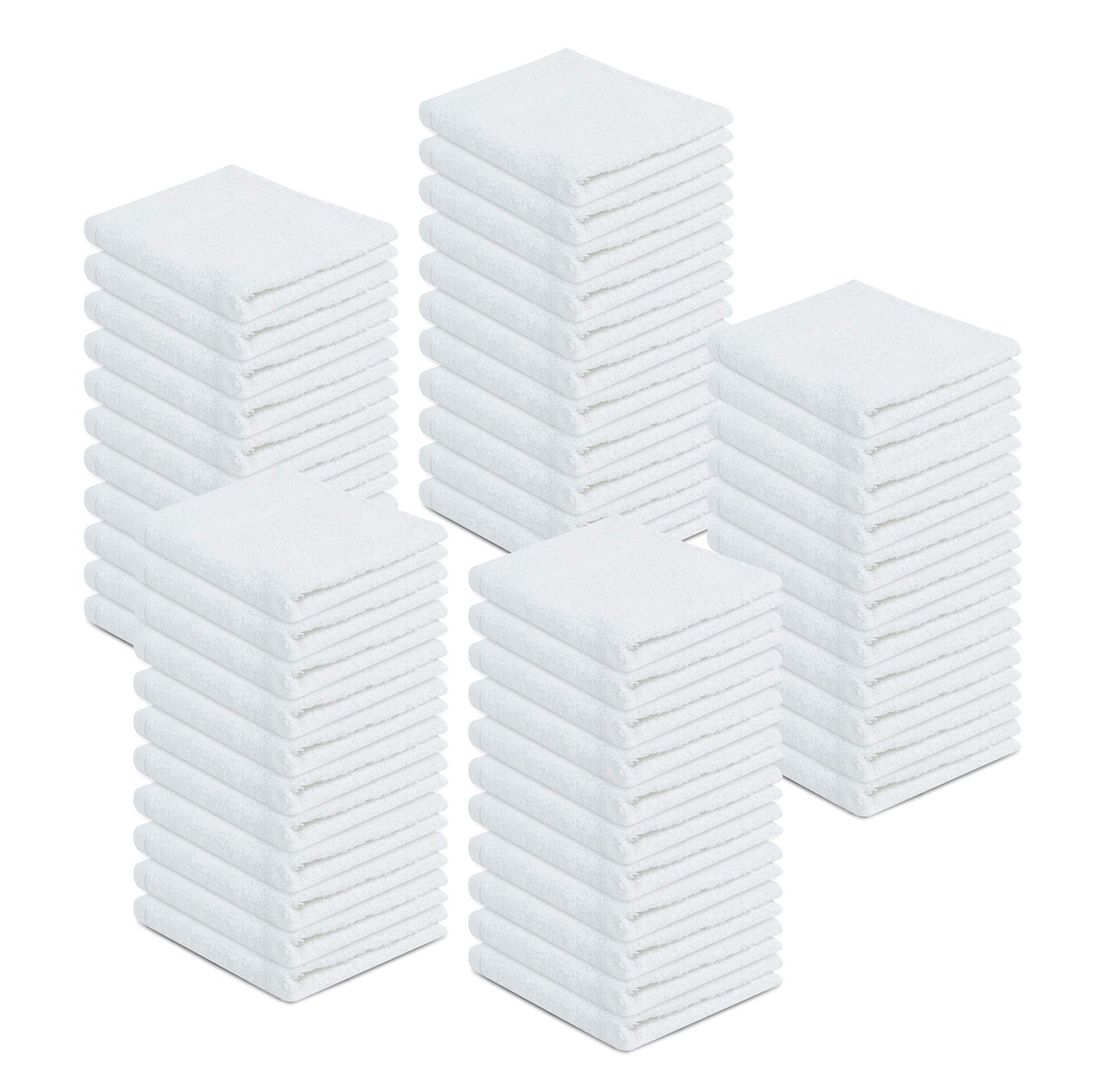 100% Cotton Terry Towels Cleaning Cloths Pack of 50 (12x12 Inches) White Cotton Terry Cloth Bar Rags White Bar Towels, Multipurpose High Absorbent Terry Towels for Cleaning Auto Detailing or Painters