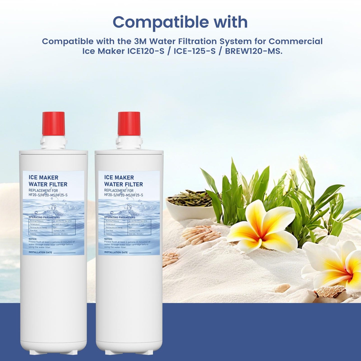 HF20-S HF20-MS HF25-S Water Filter Replacement Compatible with 3M High Flow Series Cartridge HF20-S, 5615103/HF20-MS, 5615109/HF25-S,5615203, Water Filtration System 2 Pack