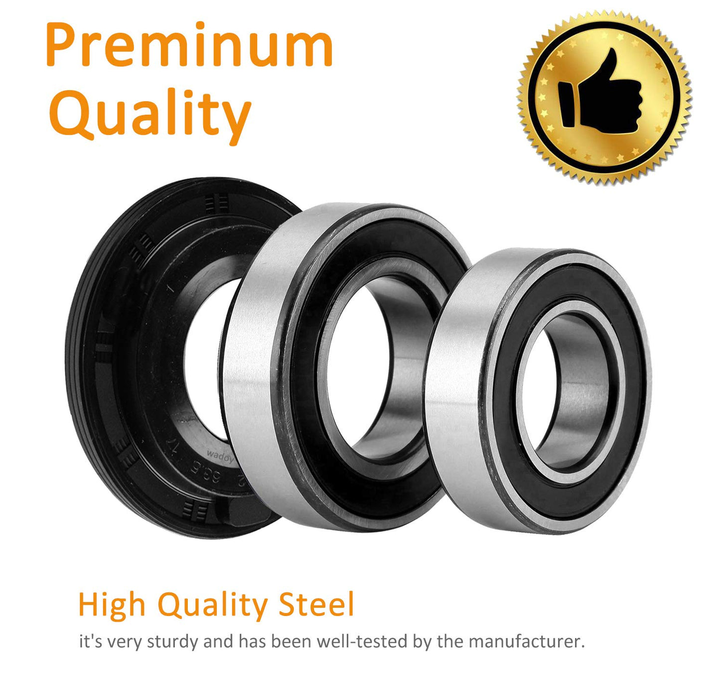 W10435302 Compatible with Whirlpool Cabrio Washer Bearing Kit, Replace for Washer Parts Tub Shaft Bearing AP5325033, 2118925, PS3503261