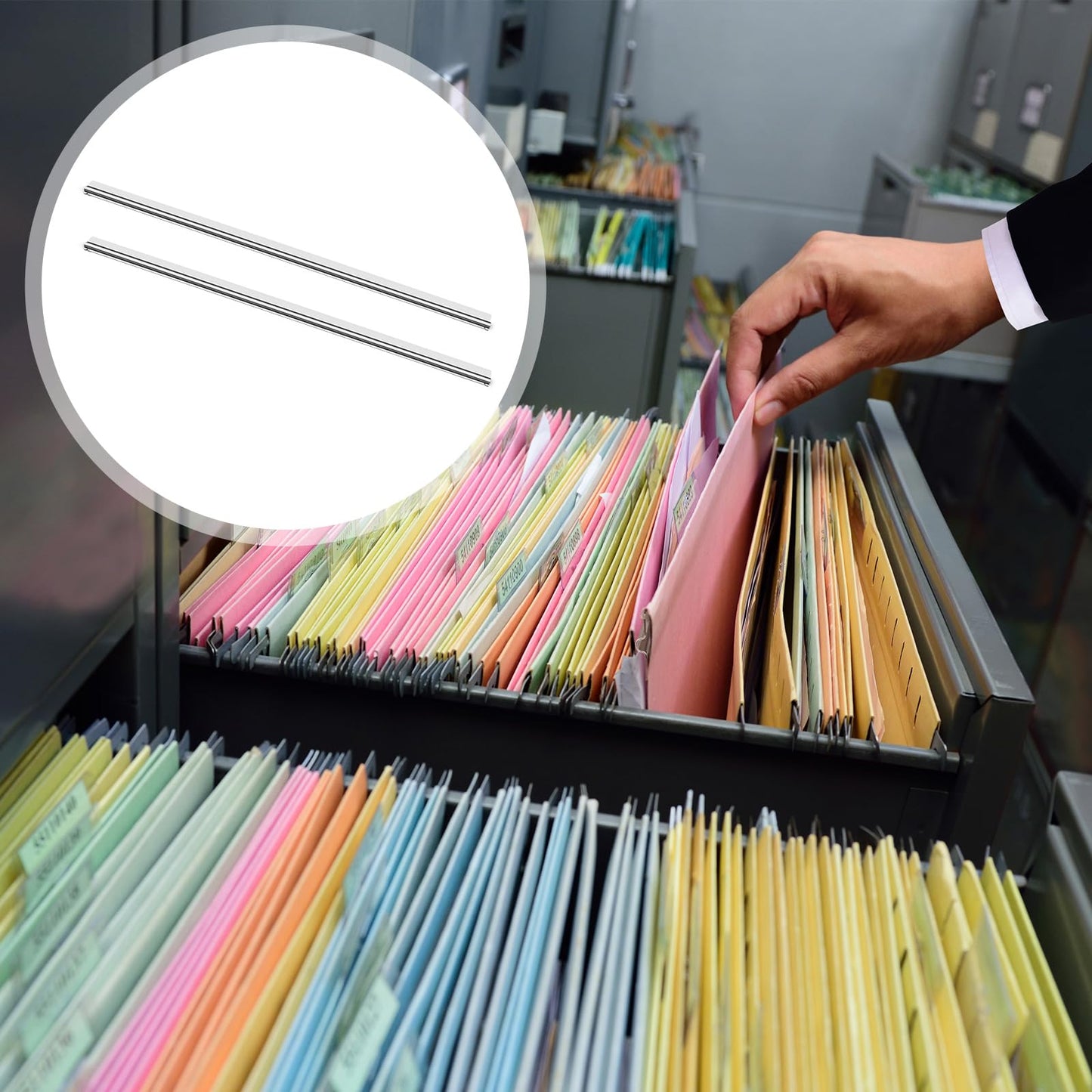 MorningRo 2 Pack Lateral File Bars File Cabinet Rails for 36" Wide Hanging File Folders Old Style Filing Cabinets Drawer Accessories