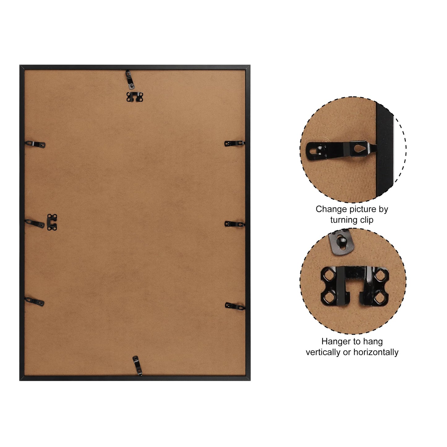 Giftgarden 19.7x27.6 Puzzle Frame Black, 50x70cm Picture Frame for 1000 Pieces Puzzles Wall Display, Single