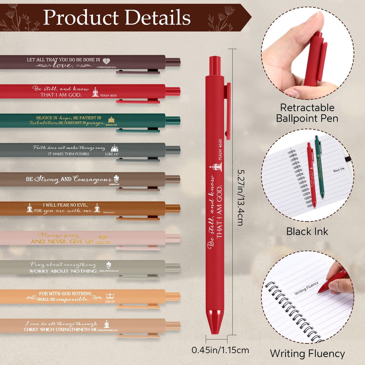 Kosiz 30 Sets Christian Gifts Bulk Christmas Appreciation Gifts Religious A6 Spiral Notebook Journaling Study Supplies Scripture Notepad Ballpoint Pen for Birthday Christmas (Joyous Colors)